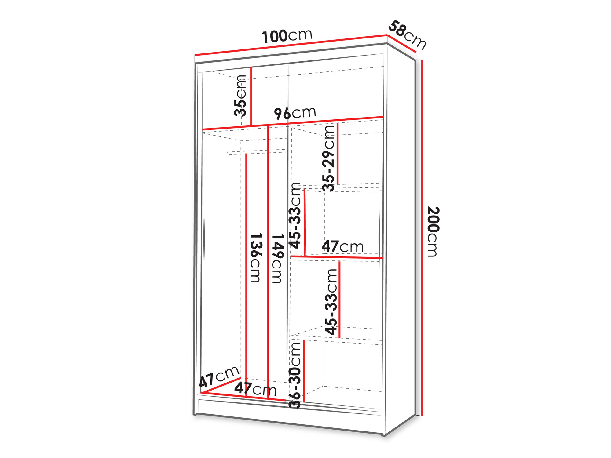 Armoire Closico Structor VII (Noir + Blanc)