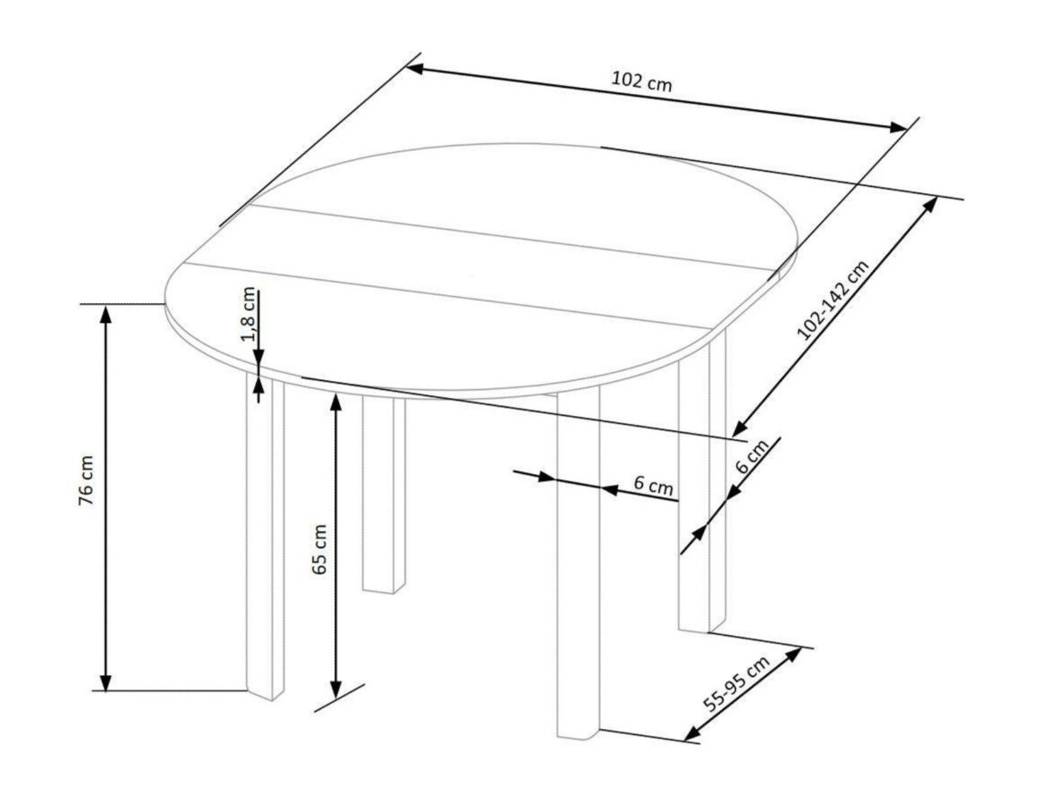 Table Houston 961 (Craft chêne + Blanc)