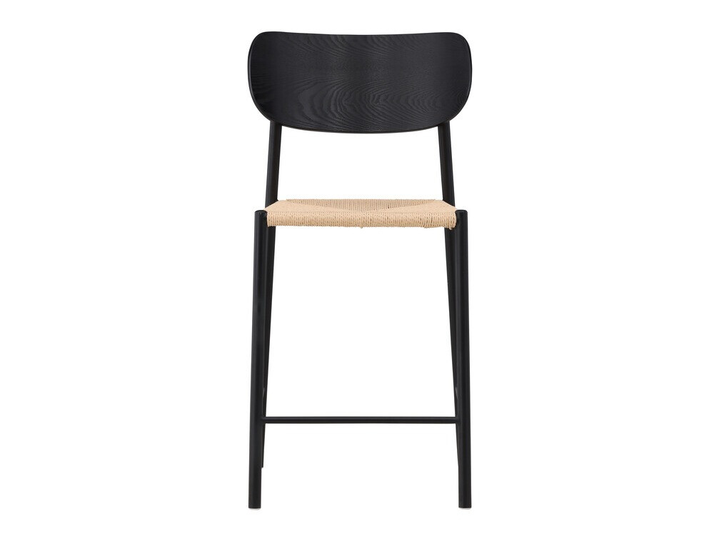 Chaise de bar mi-hauteur Dallas 4705 (Noir + Brun clair)