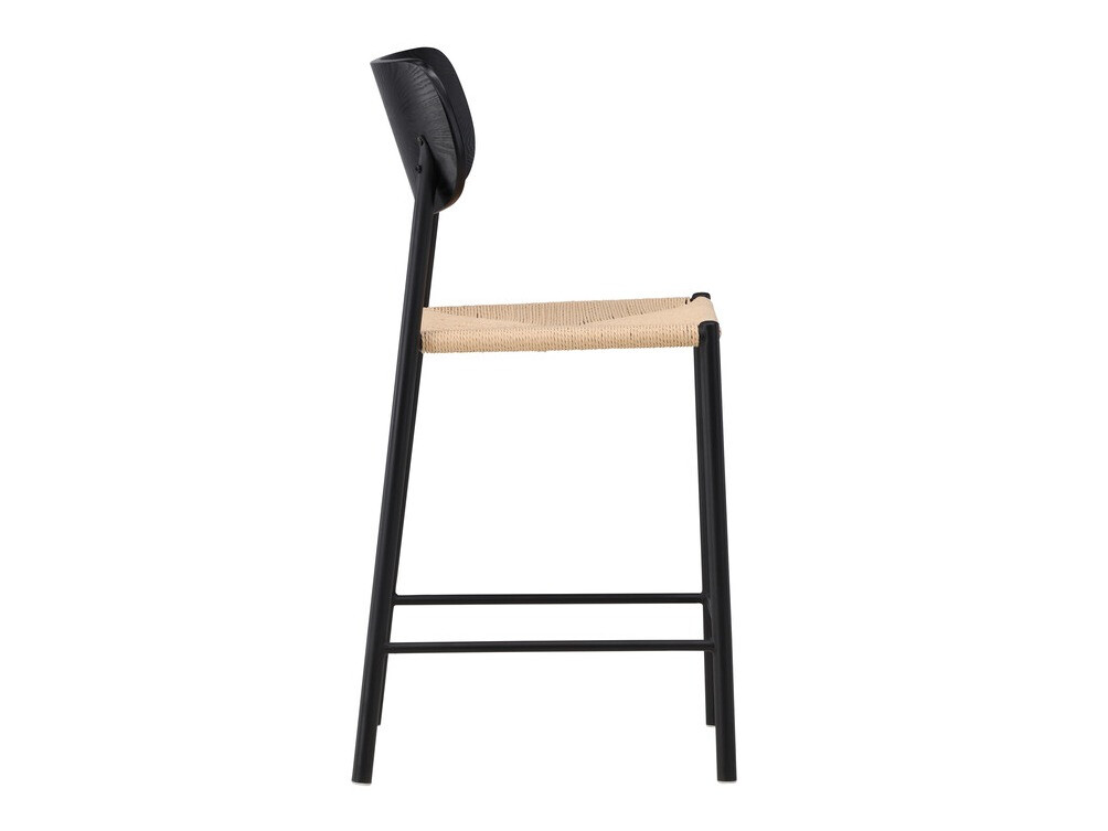 Chaise de bar mi-hauteur Dallas 4705 (Noir + Brun clair)