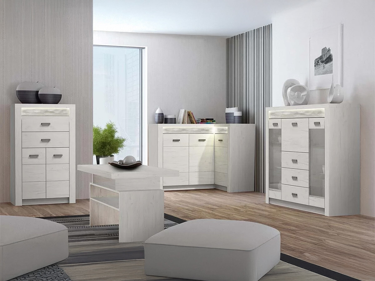 Armoire d'angle Serfeno 113 (Artisanat blanc)