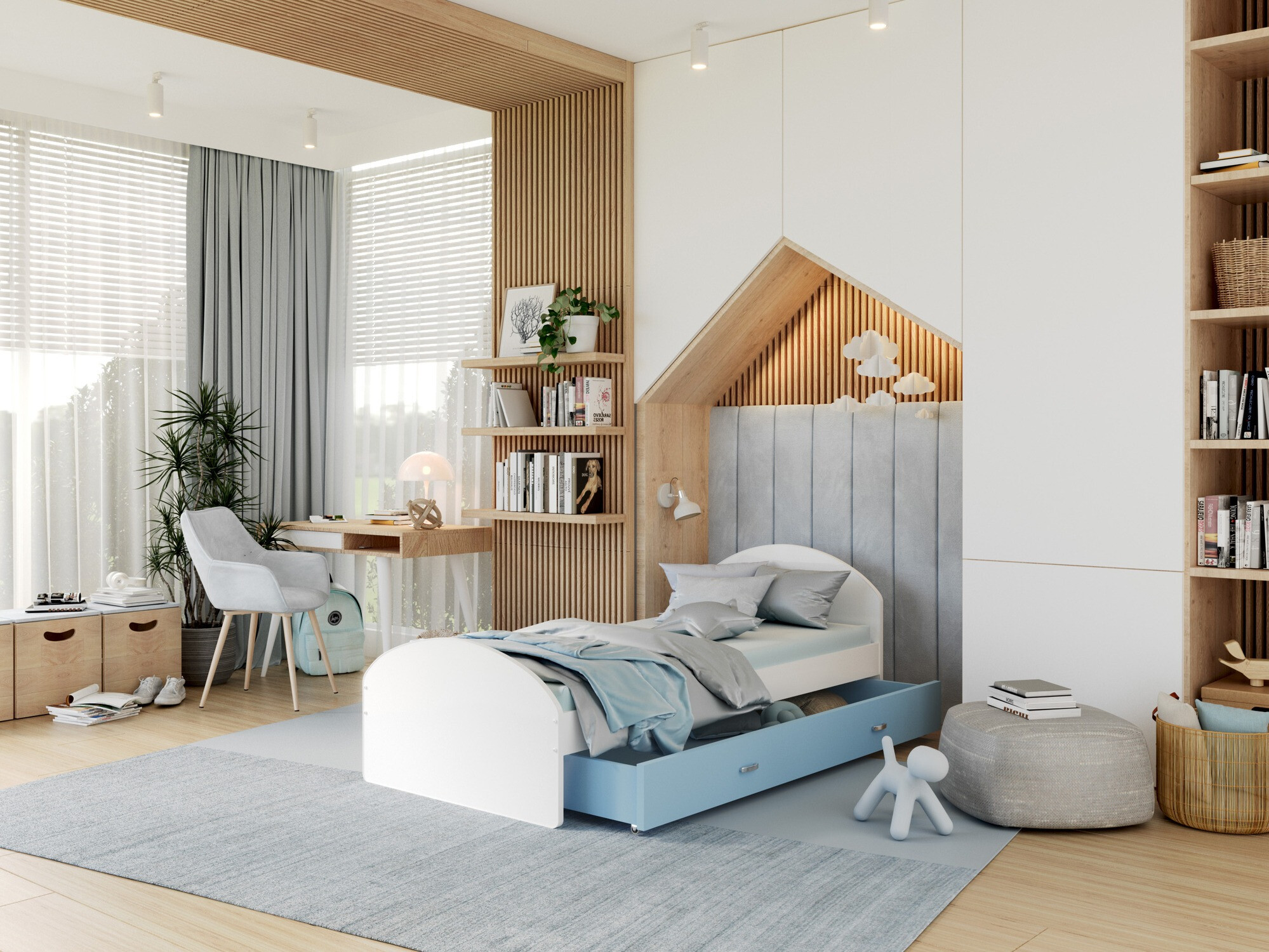 Lit Aurora 177 (Blanc + Bleu)