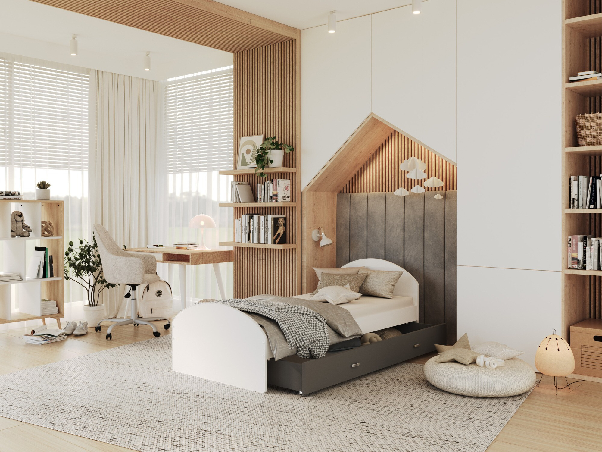 Lit Aurora 177 (Blanc + Gris)