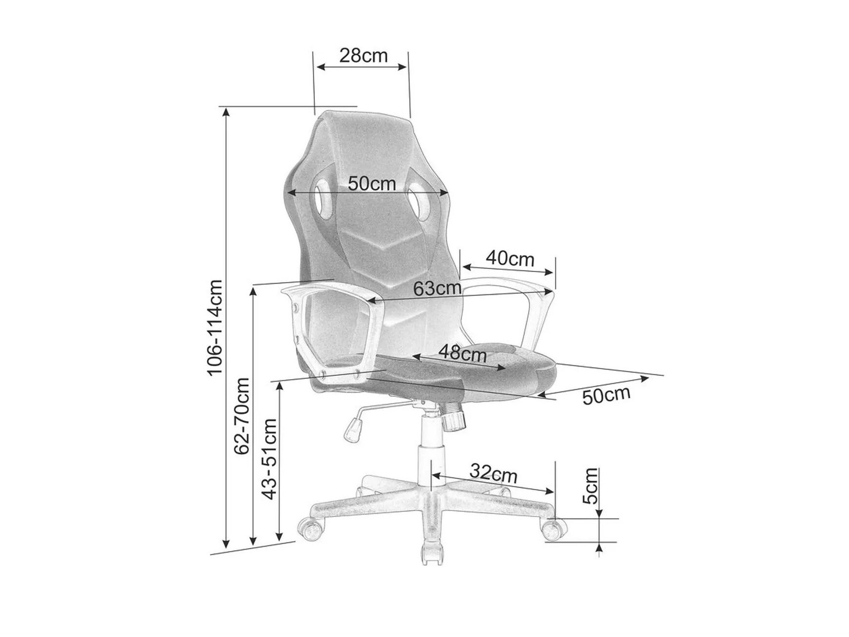Chaise de bureau Detroit 692 (Noir + Rouge)
