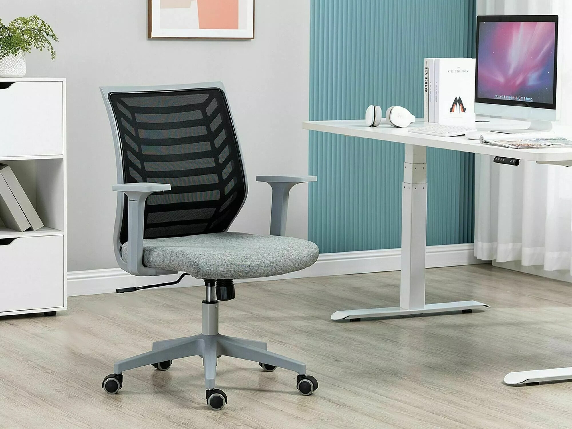 Chaise de bureau Detroit 694 (Gris + Noir)