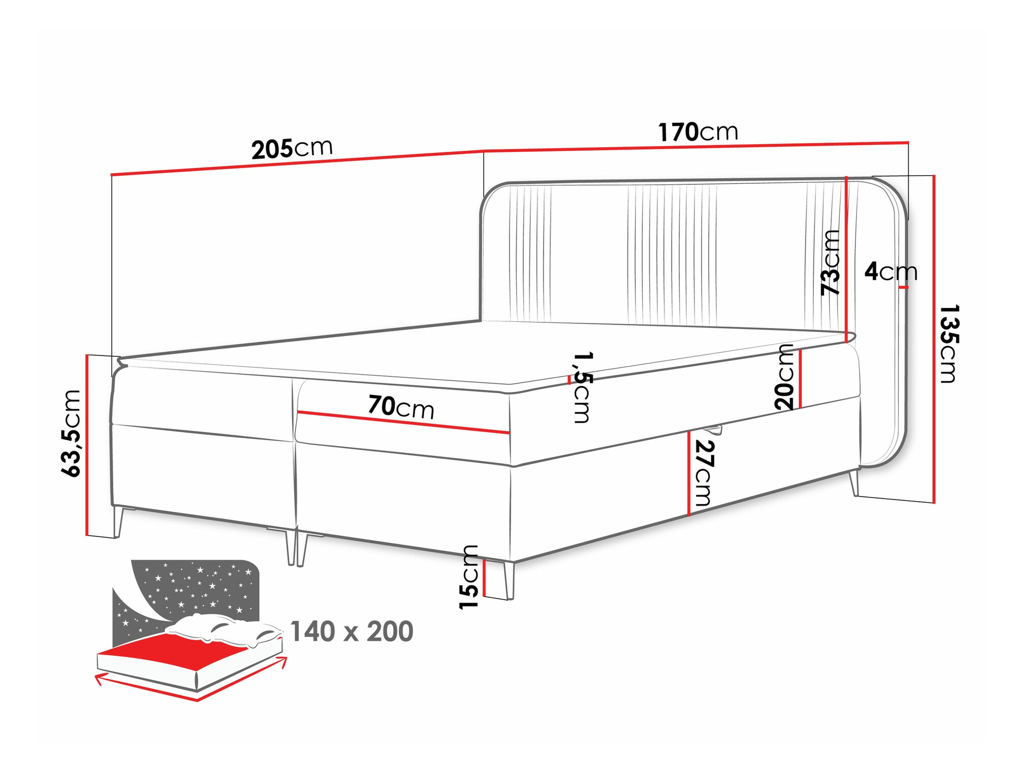 Lit boxspring Sonus (Magic Velvet 2206)