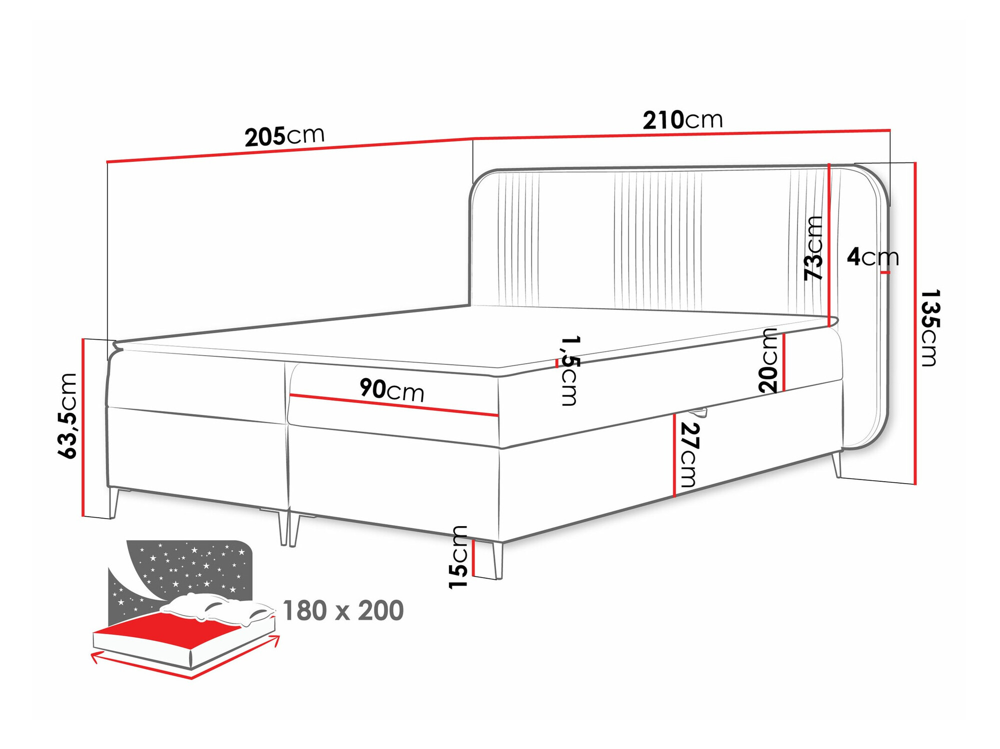 Lit boxspring Sonus (Magic Velvet 2216)