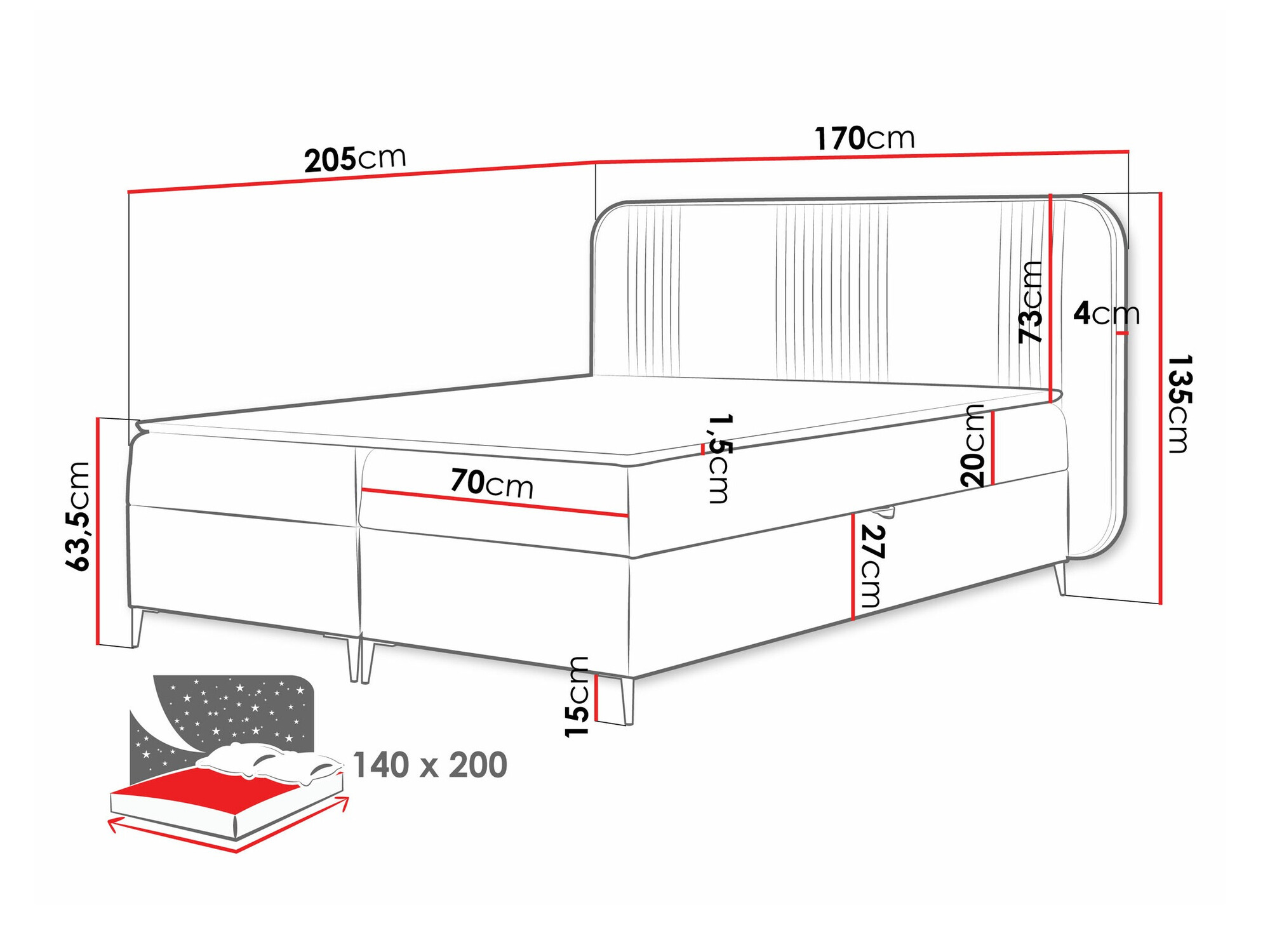 Lit boxspring Sonus (Magic Velvet 2225)