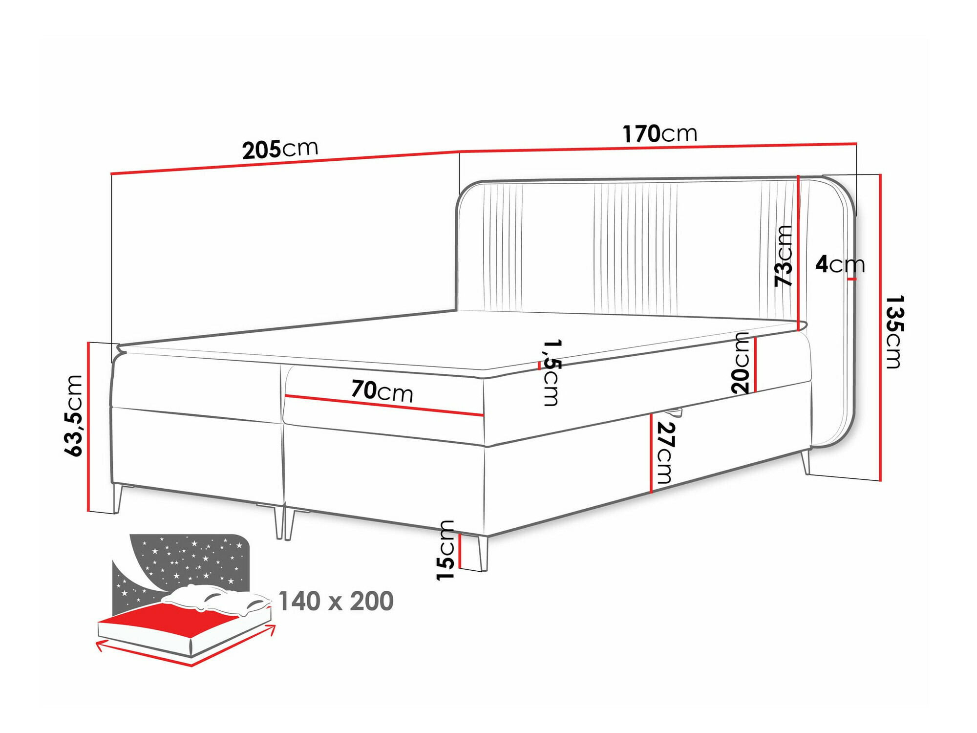 Lit boxspring Sonus (Magic Velvet 2239)