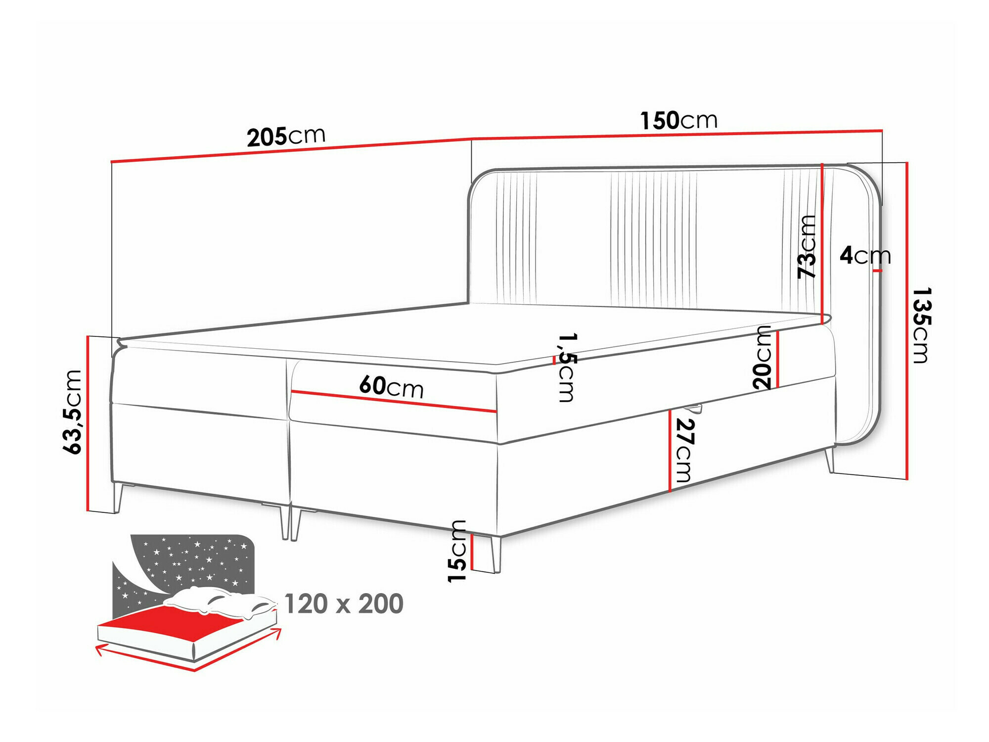 Lit boxspring Sonus (Magic Velvet 2239)