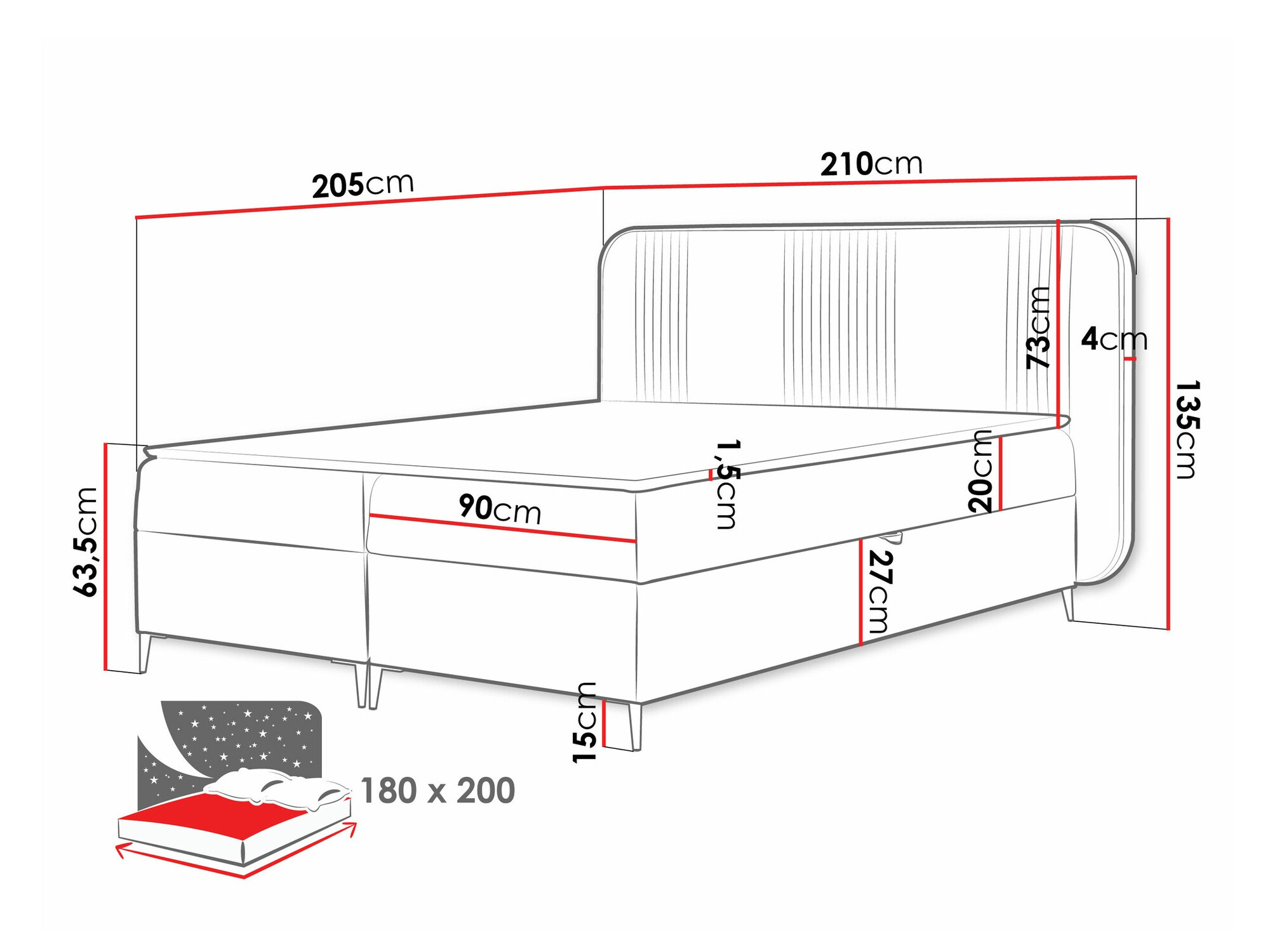 Lit boxspring Sonus (Magic Velvet 2239)