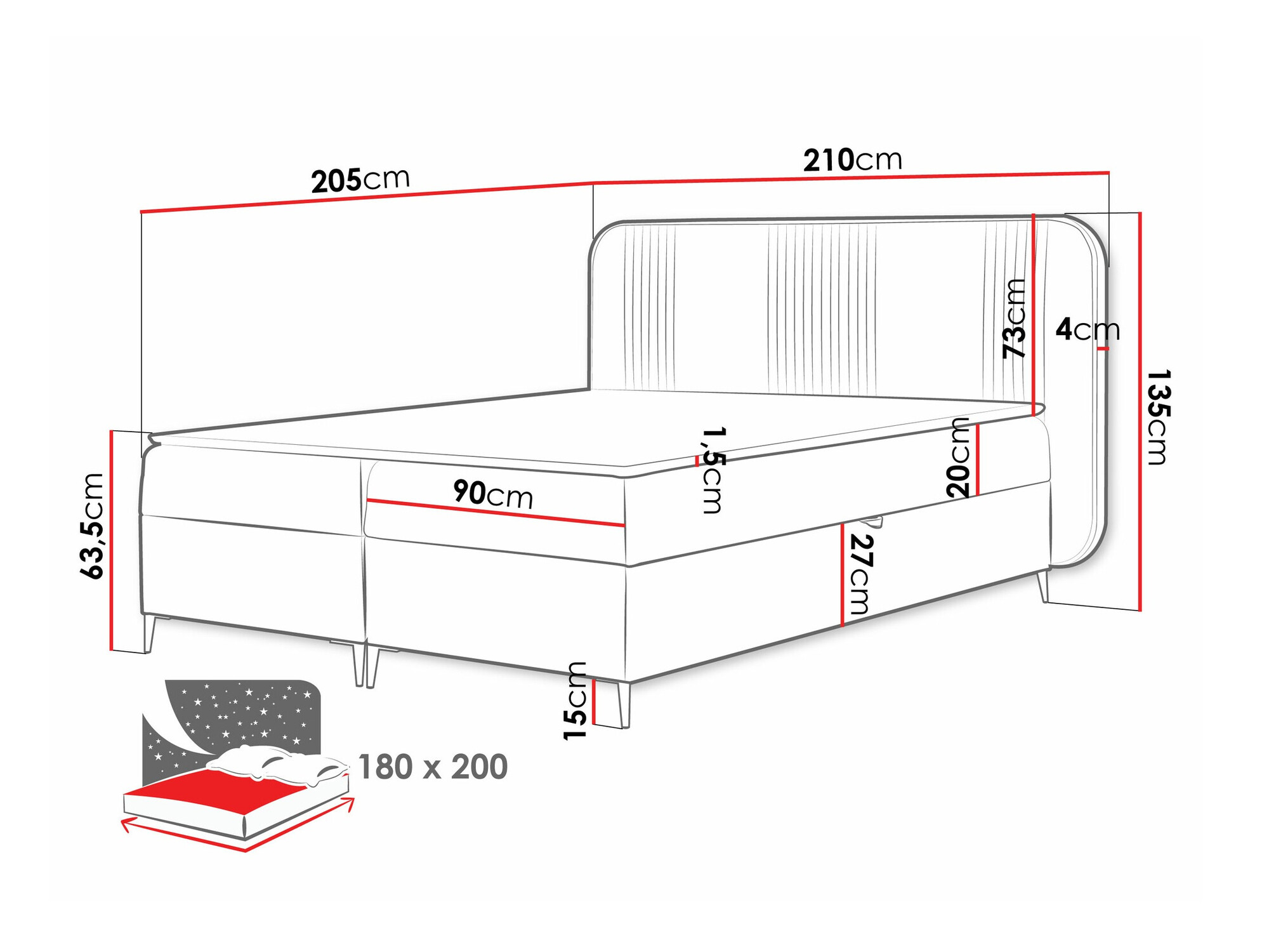 Lit boxspring Sonus (Magic Velvet 2256)