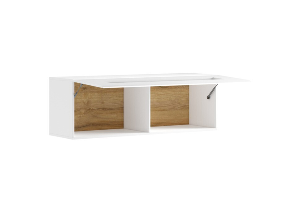 Armoire murale Torsone 116 (Blanc + Blanc brillant)
