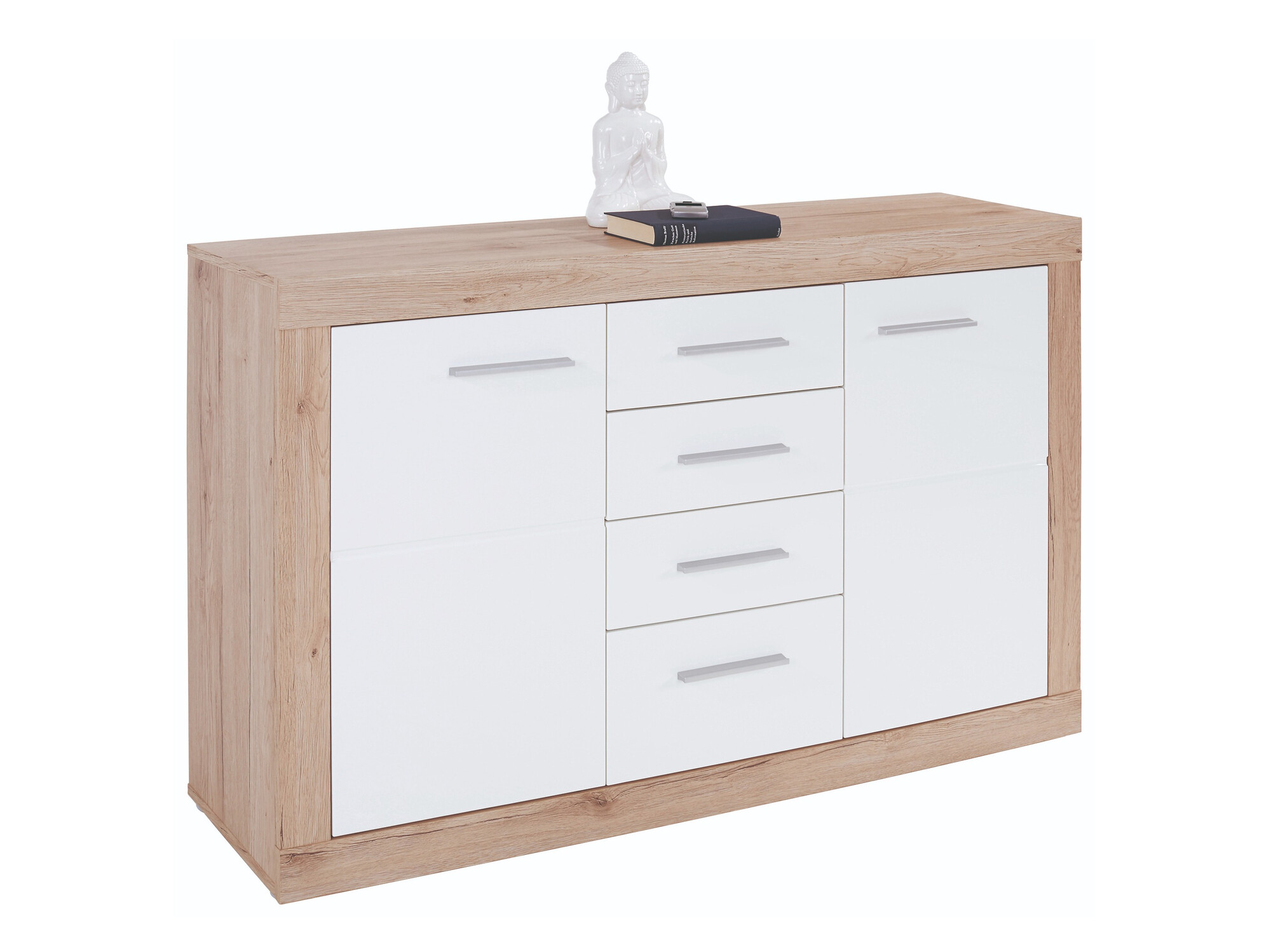 Commode Romfera 100 (Blanc + Chêne de san remo)