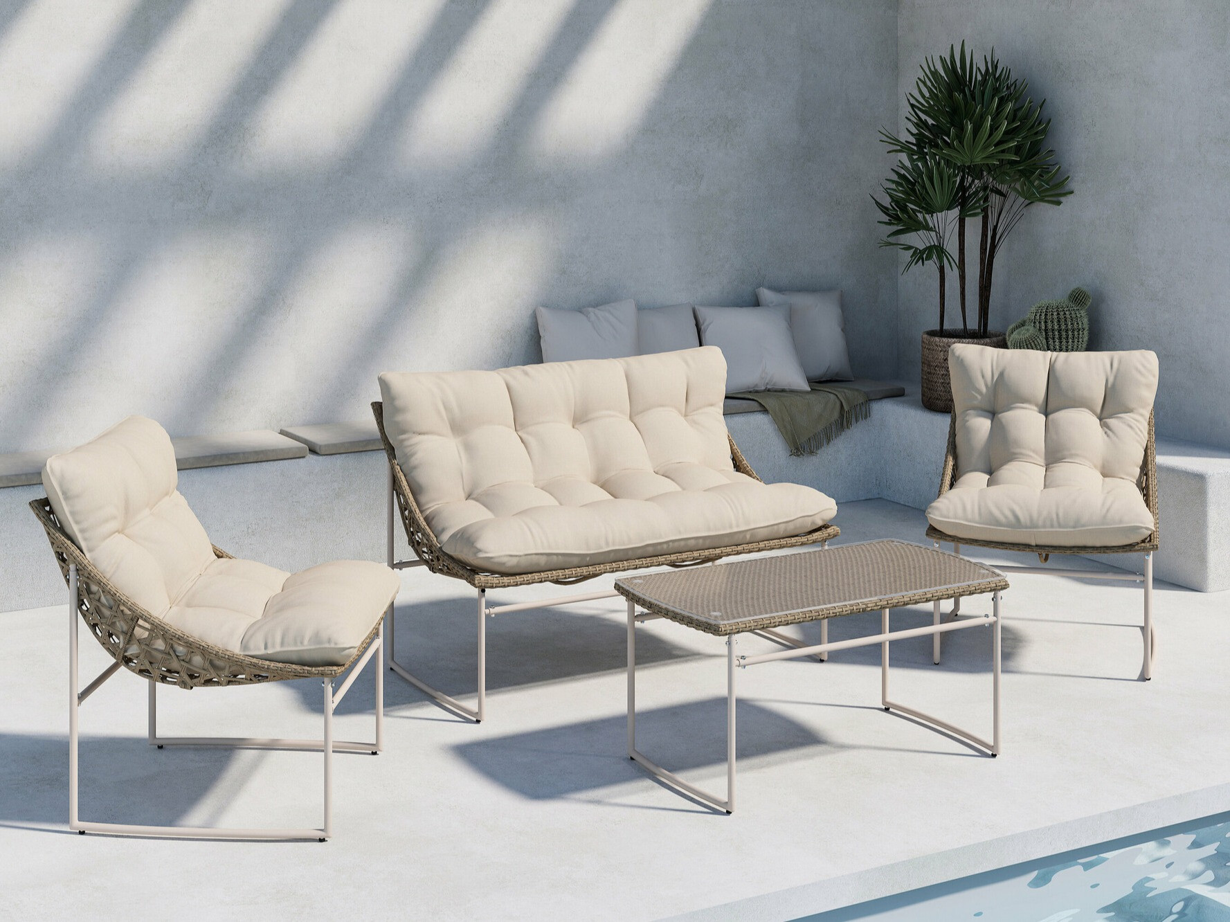 Ensemble de mobilier de jardin Dallas 4732 (Beige)