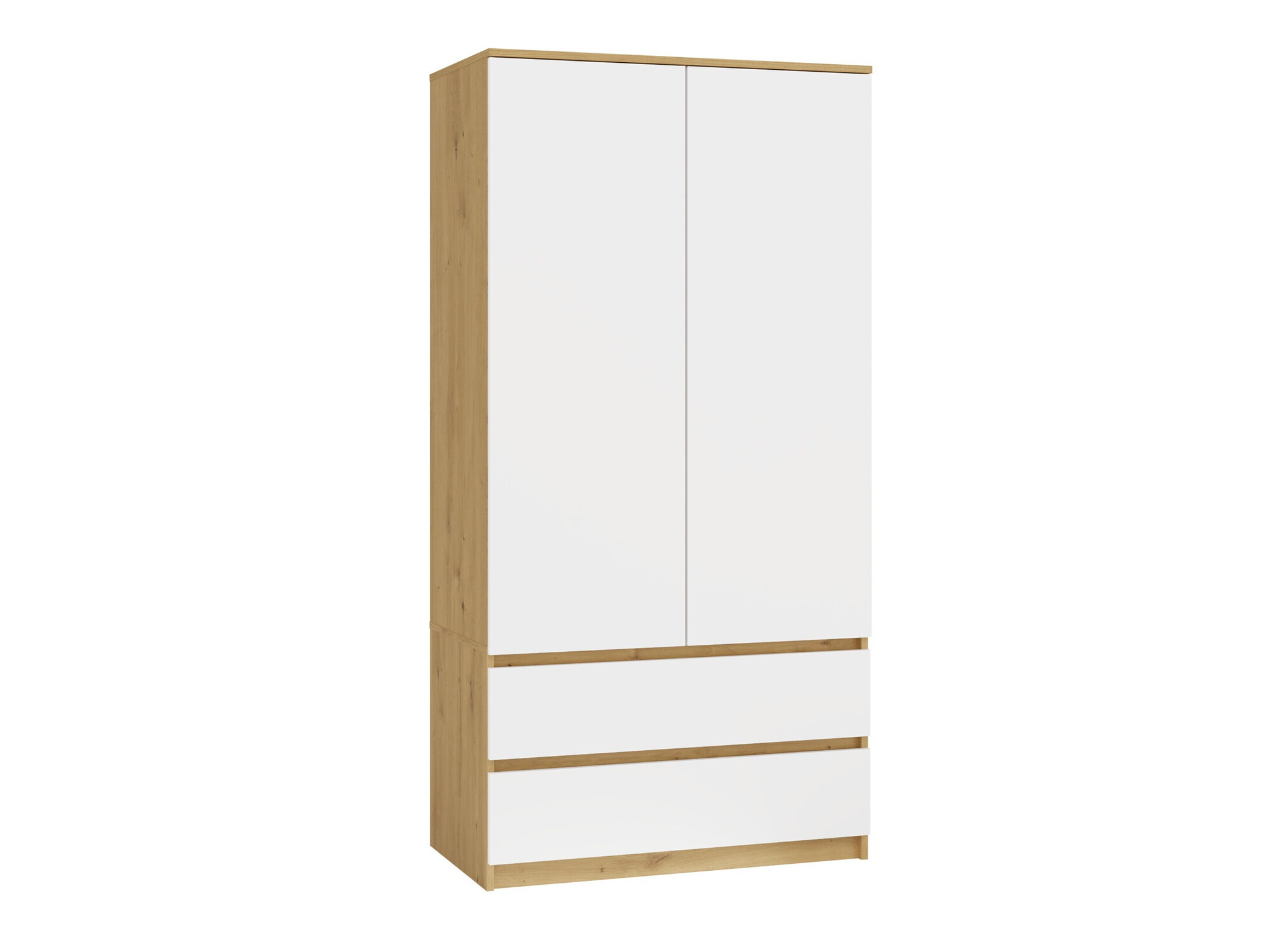 Armoire Elbvelu 116 (Chêne Artisan + Blanc)