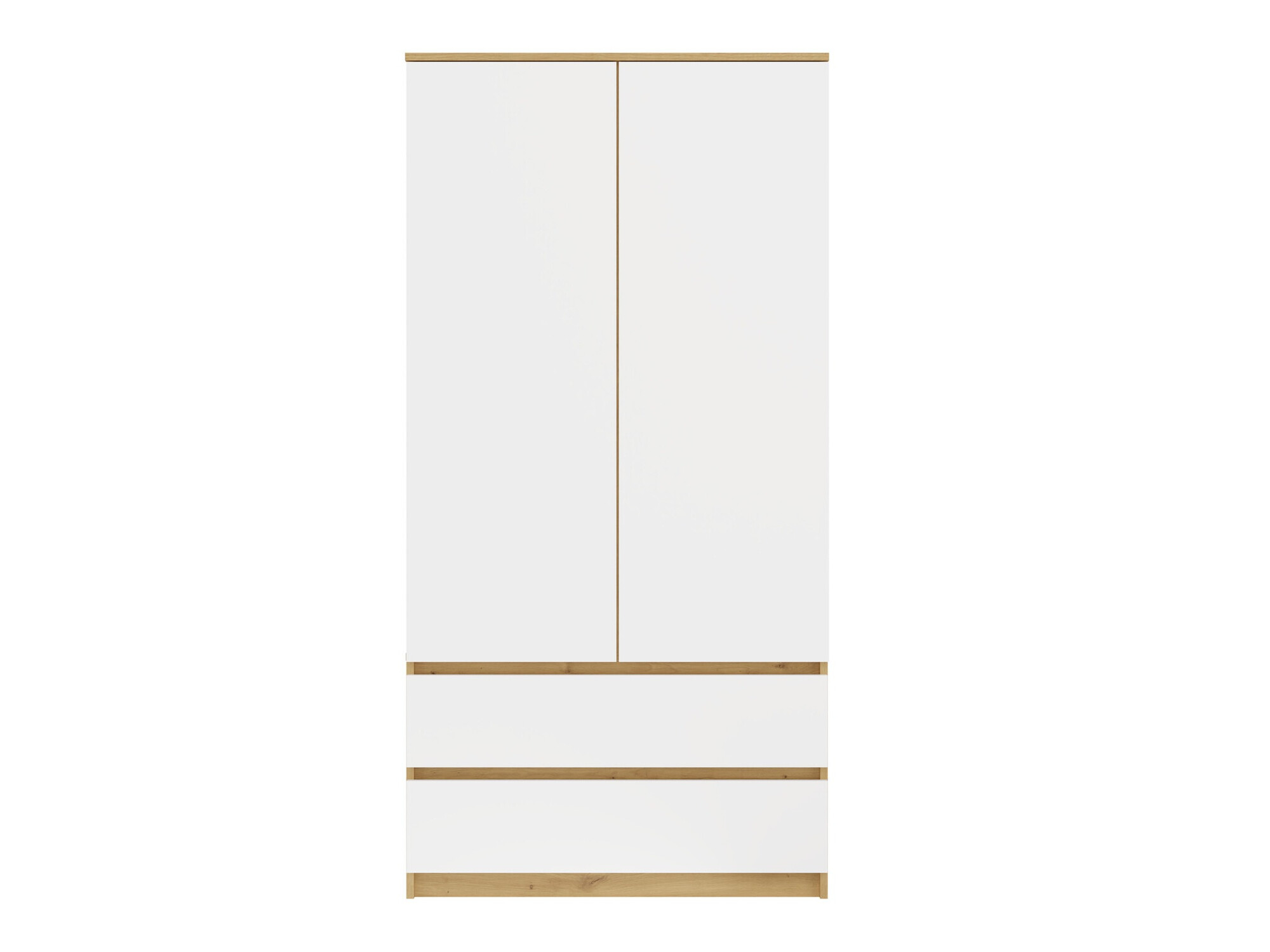 Armoire Elbvelu 116 (Chêne Artisan + Blanc)
