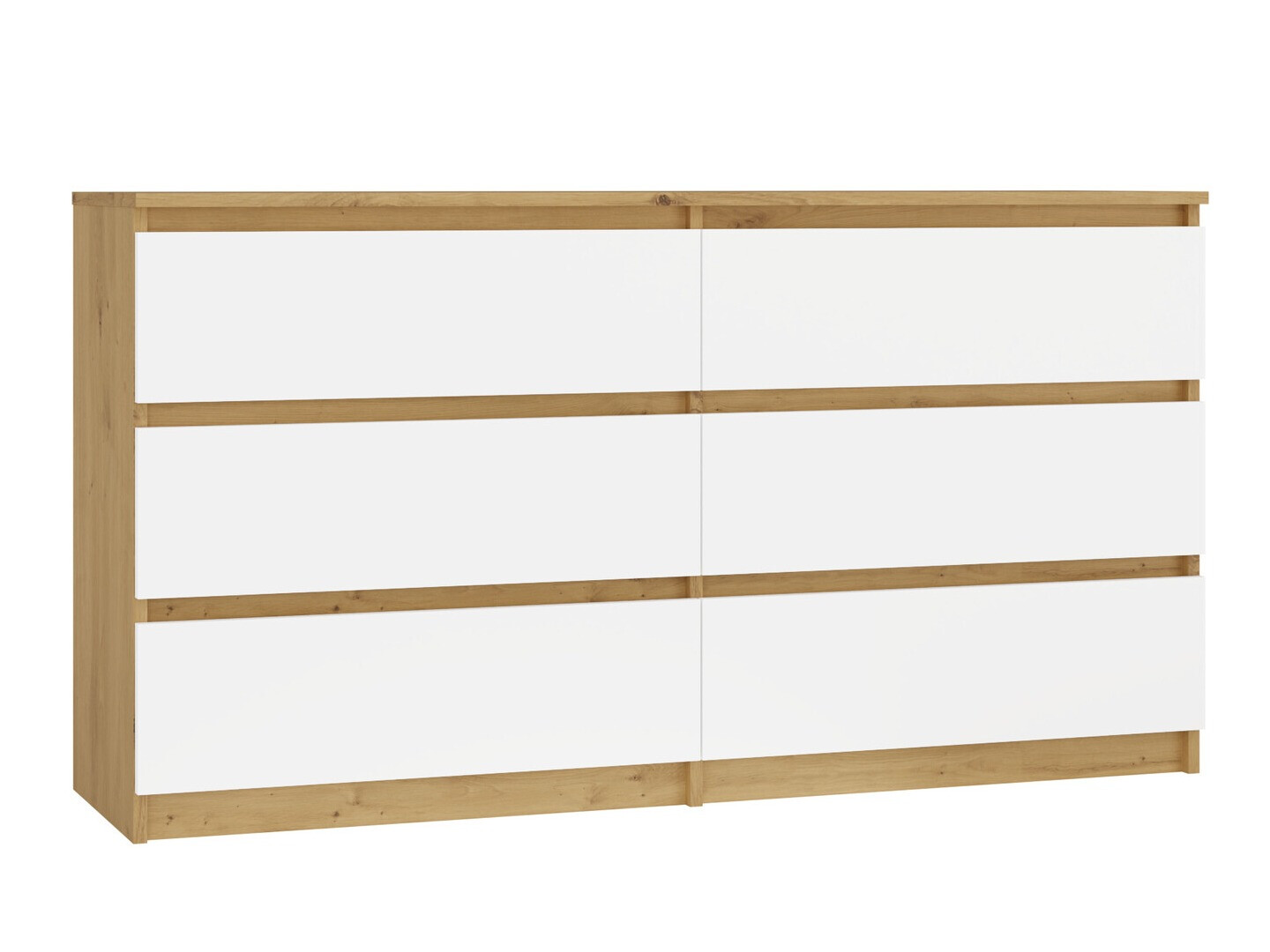 Commode Elbvelu 102 (Chêne Artisan + Blanc)