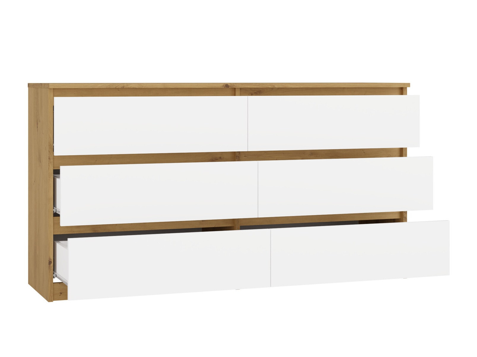 Commode Elbvelu 102 (Chêne Artisan + Blanc)