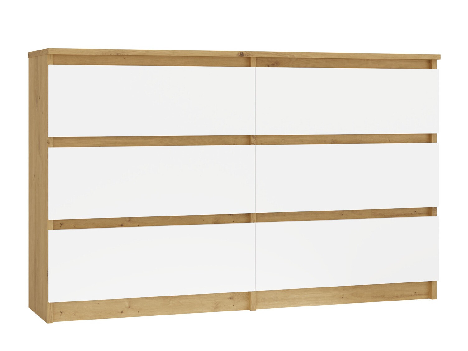 Commode Elbvelu 103 (Chêne Artisan + Blanc)