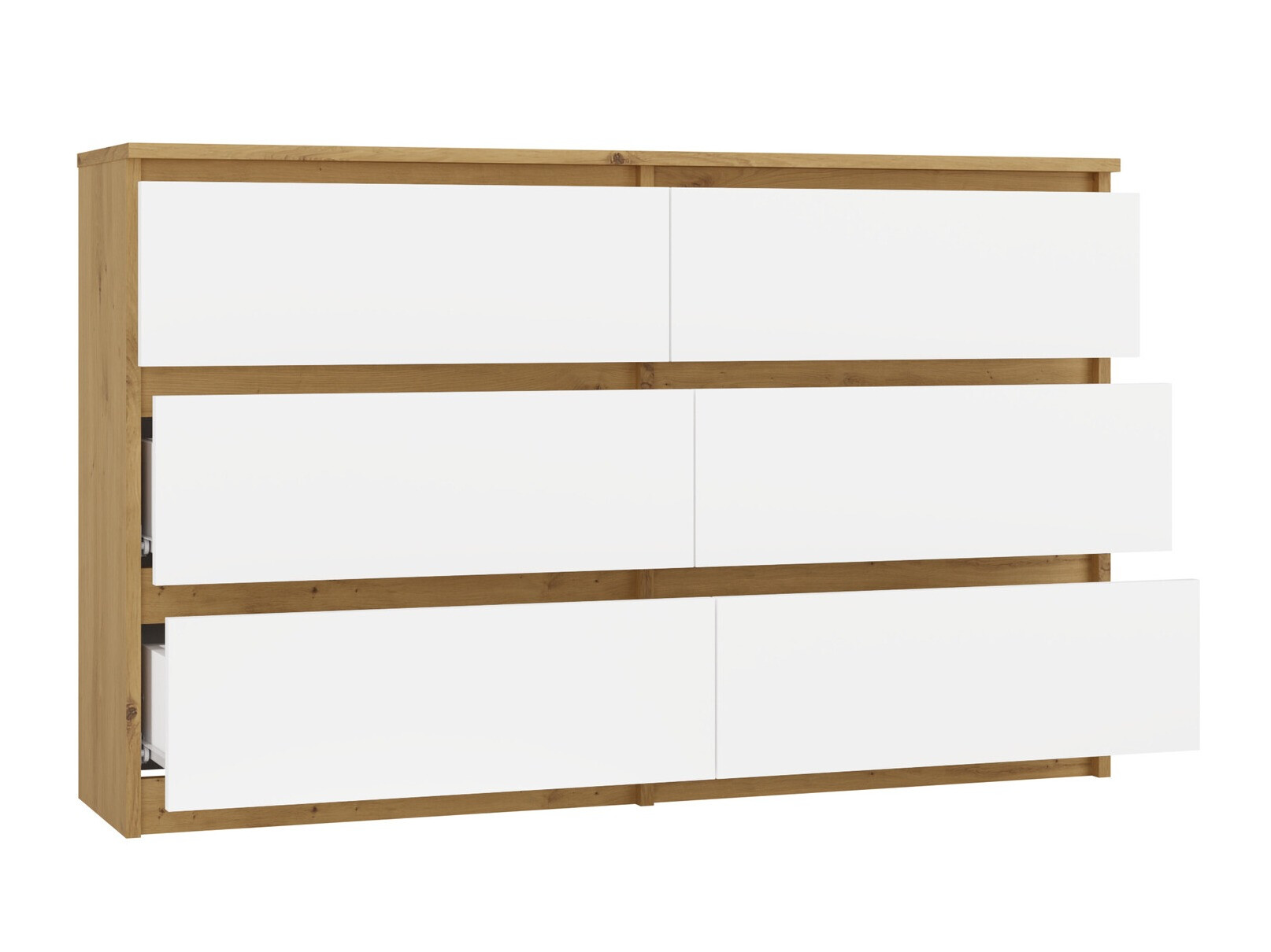 Commode Elbvelu 103 (Chêne Artisan + Blanc)