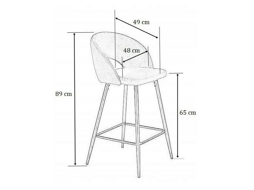 Chaise de bar mi-hauteur Houston 881 (Noir)