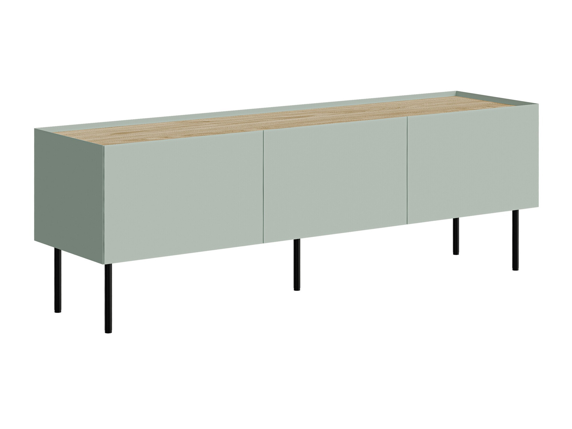Meuble TV Melbela 106 (Vert olive clair tree + Chêne)
