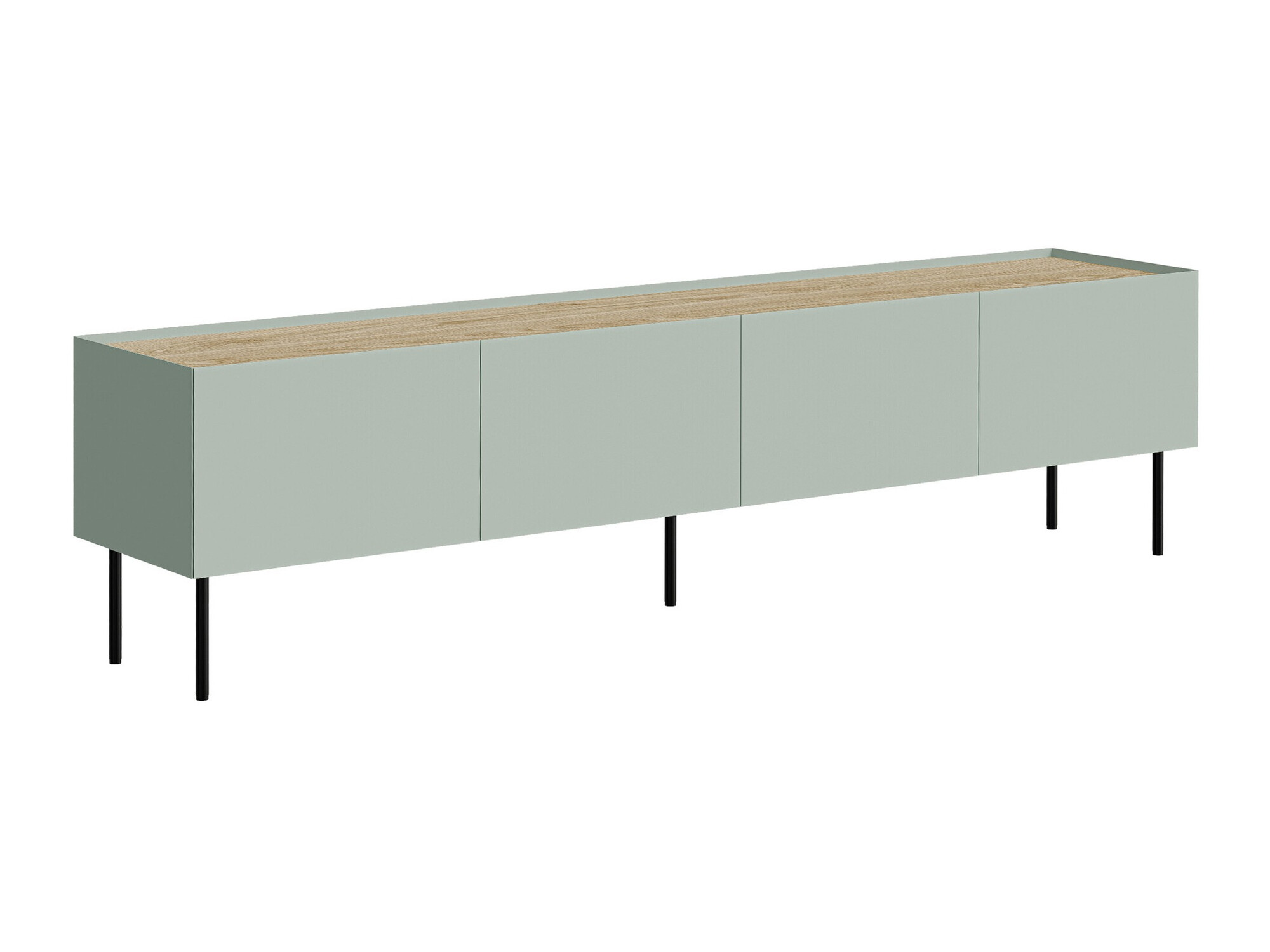 Meuble TV Melbela 107 (Vert olive clair tree + Chêne)