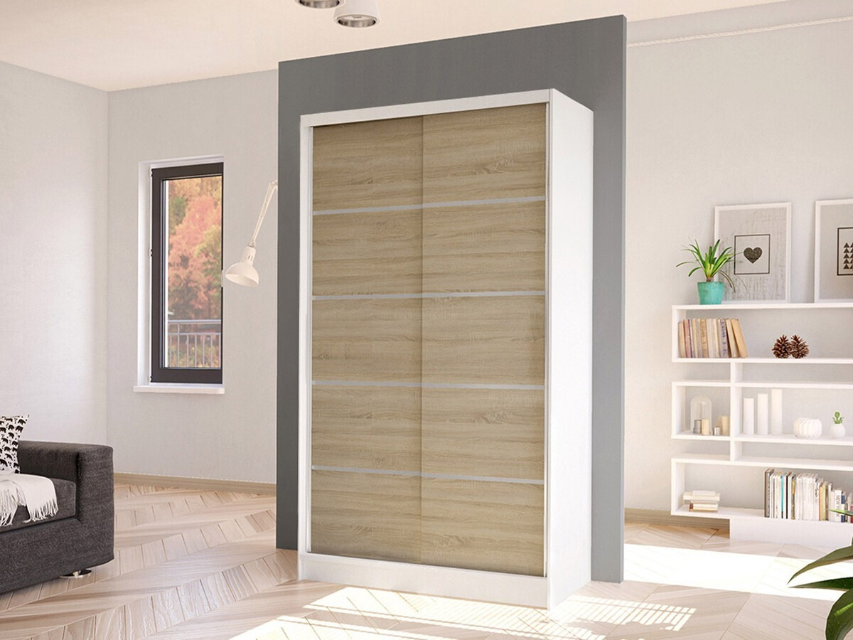 Armoire Closico Fractor IV (Blanc + Sonoma chêne)