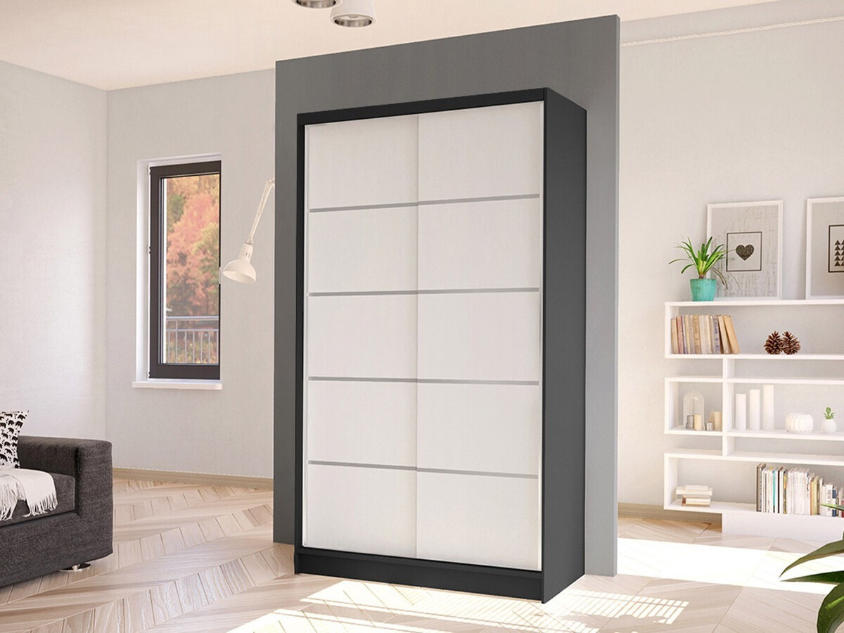 Armoire Closico Fractor IV (Noir + Blanc)