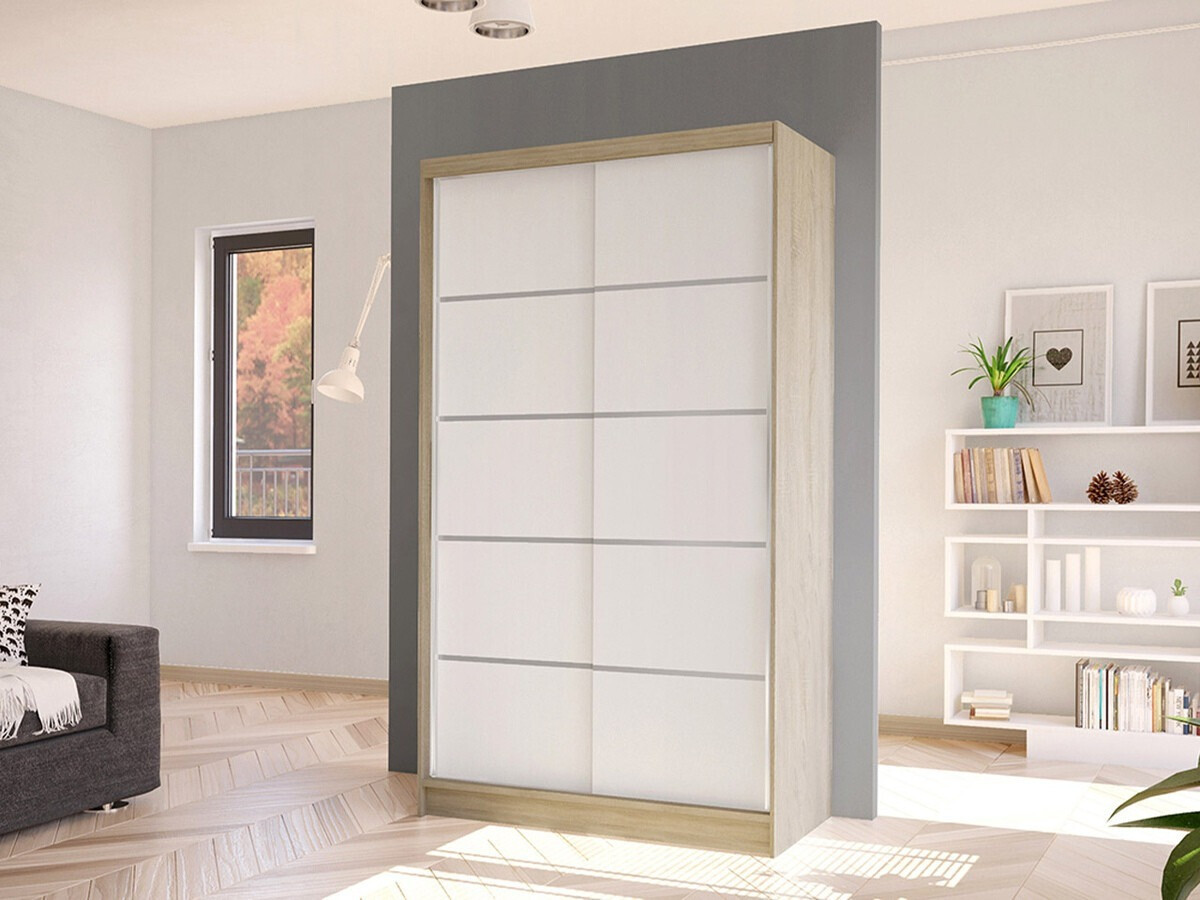 Armoire Closico Fractor IV (Sonoma chêne + Blanc)