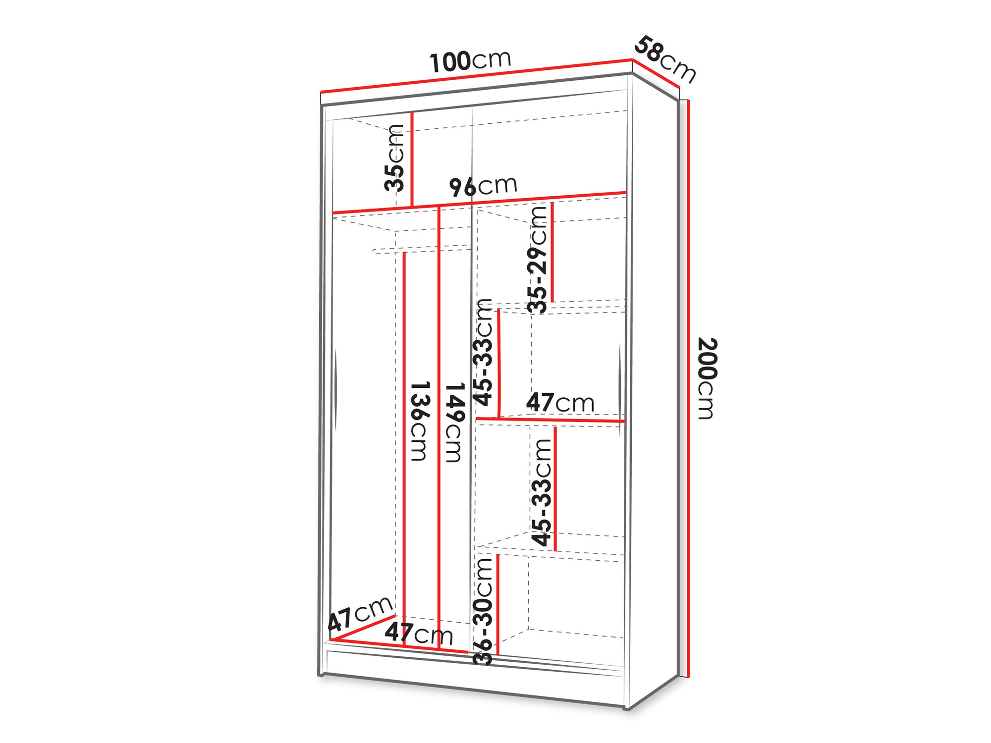 Armoire Closico Fractor V (Noir + Chêne Artisan)