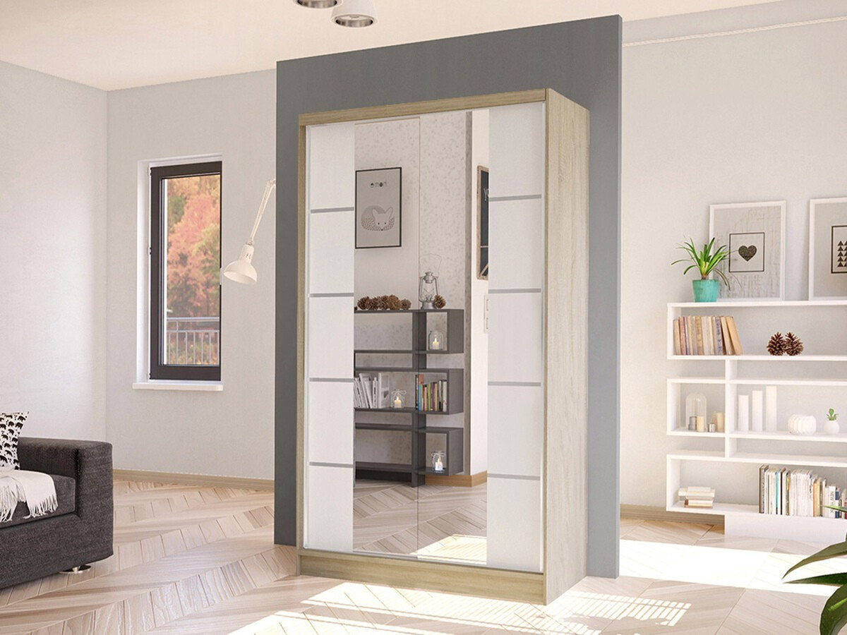 Armoire Closico Fractor V (Sonoma chêne + Blanc)