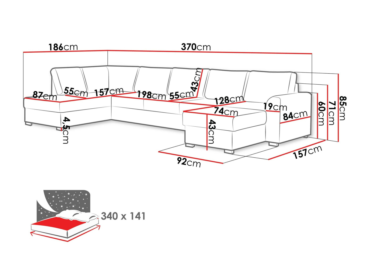 Canapé d'angle Comfivo 191 (Soft 011 + Majorka 03)