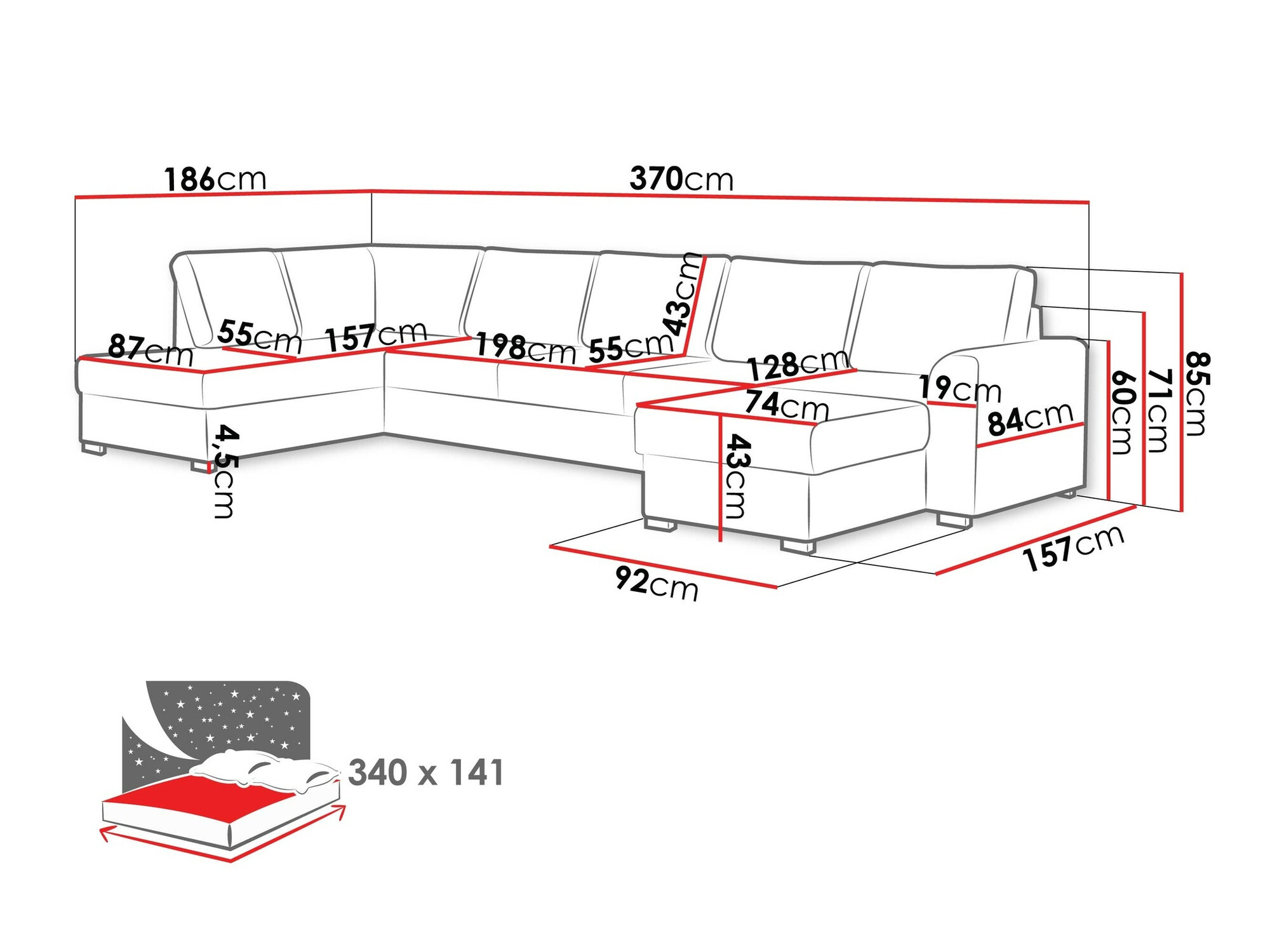 Canapé d'angle Comfivo Flumen I (Soft 011 + Majorka 03)