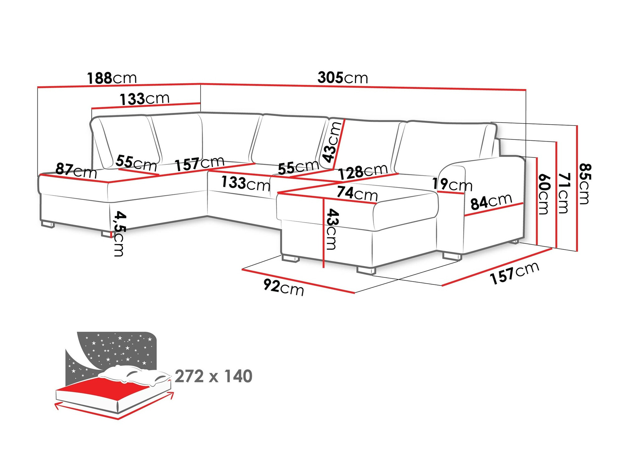 Canapé d'angle Comfivo 189 (Wave 09)