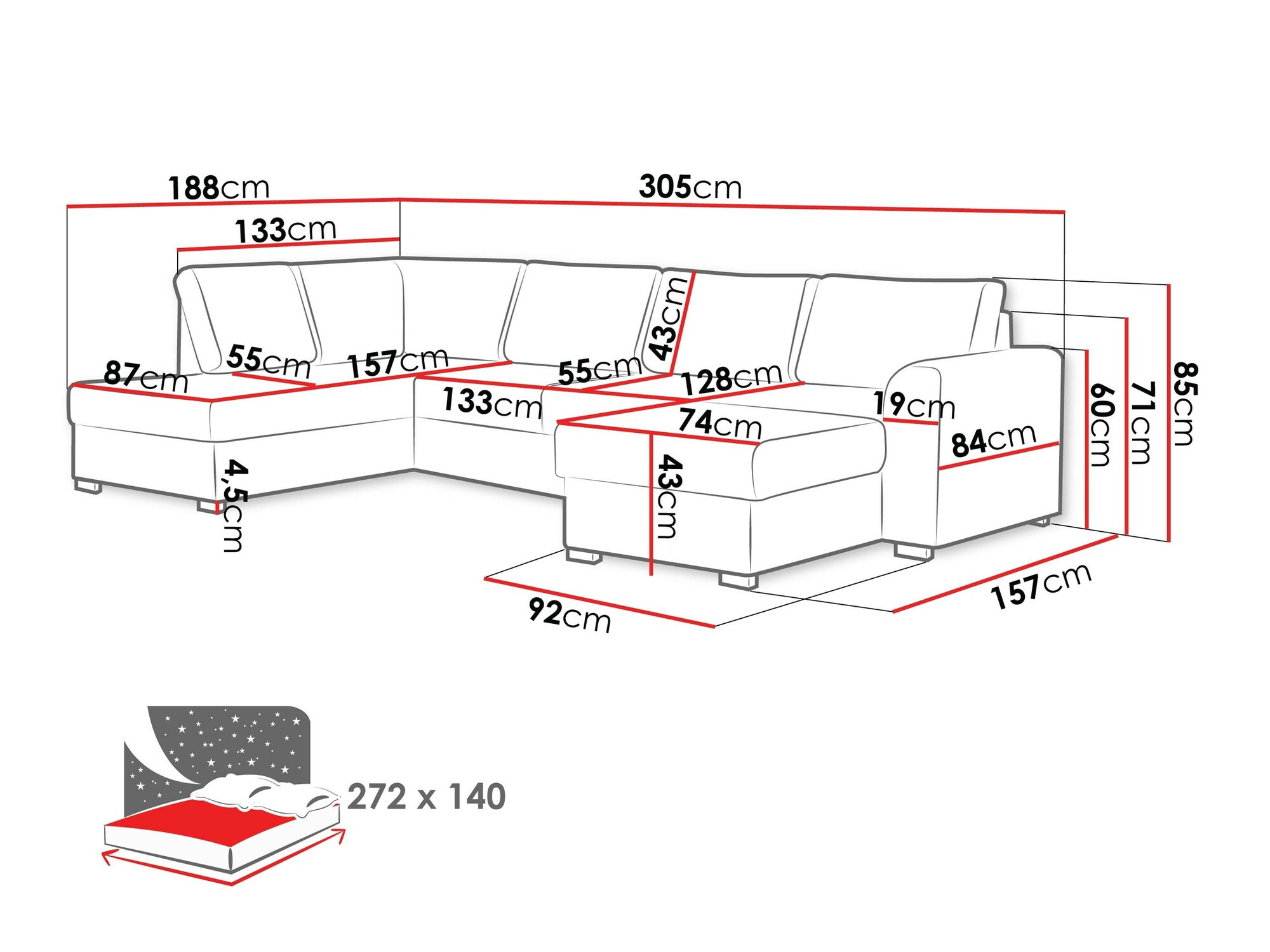 Canapé d'angle Comfivo Flumen (Twist 21)