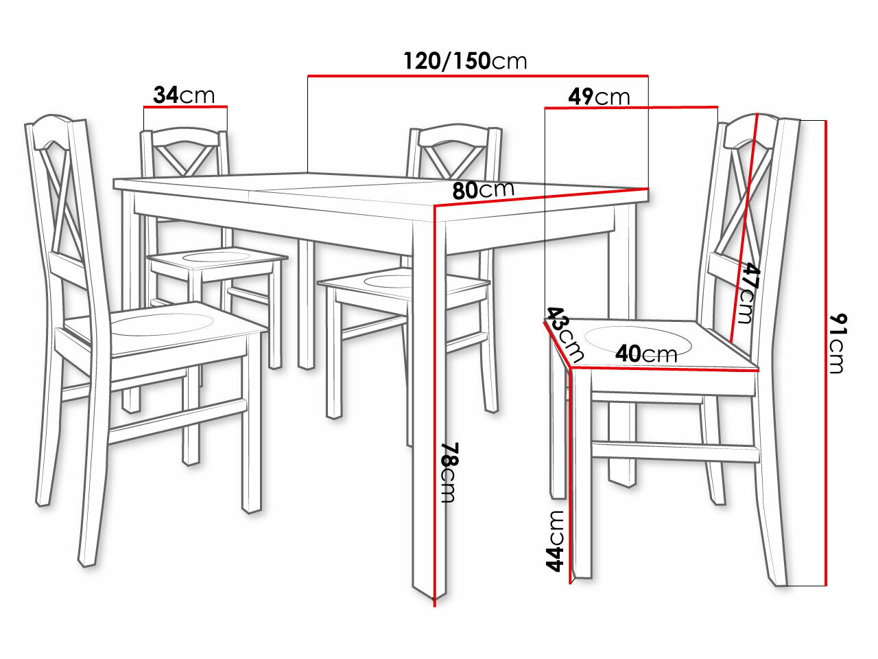 Salle à manger complète Victorville 281 (Blanc + Grandson chêne)