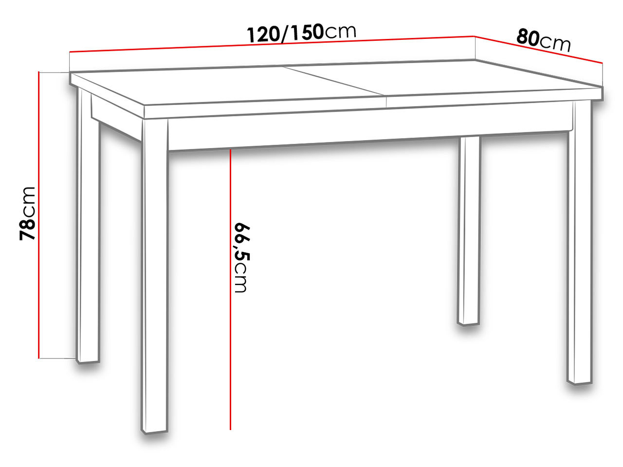 Table Victorville 125 (Noir)