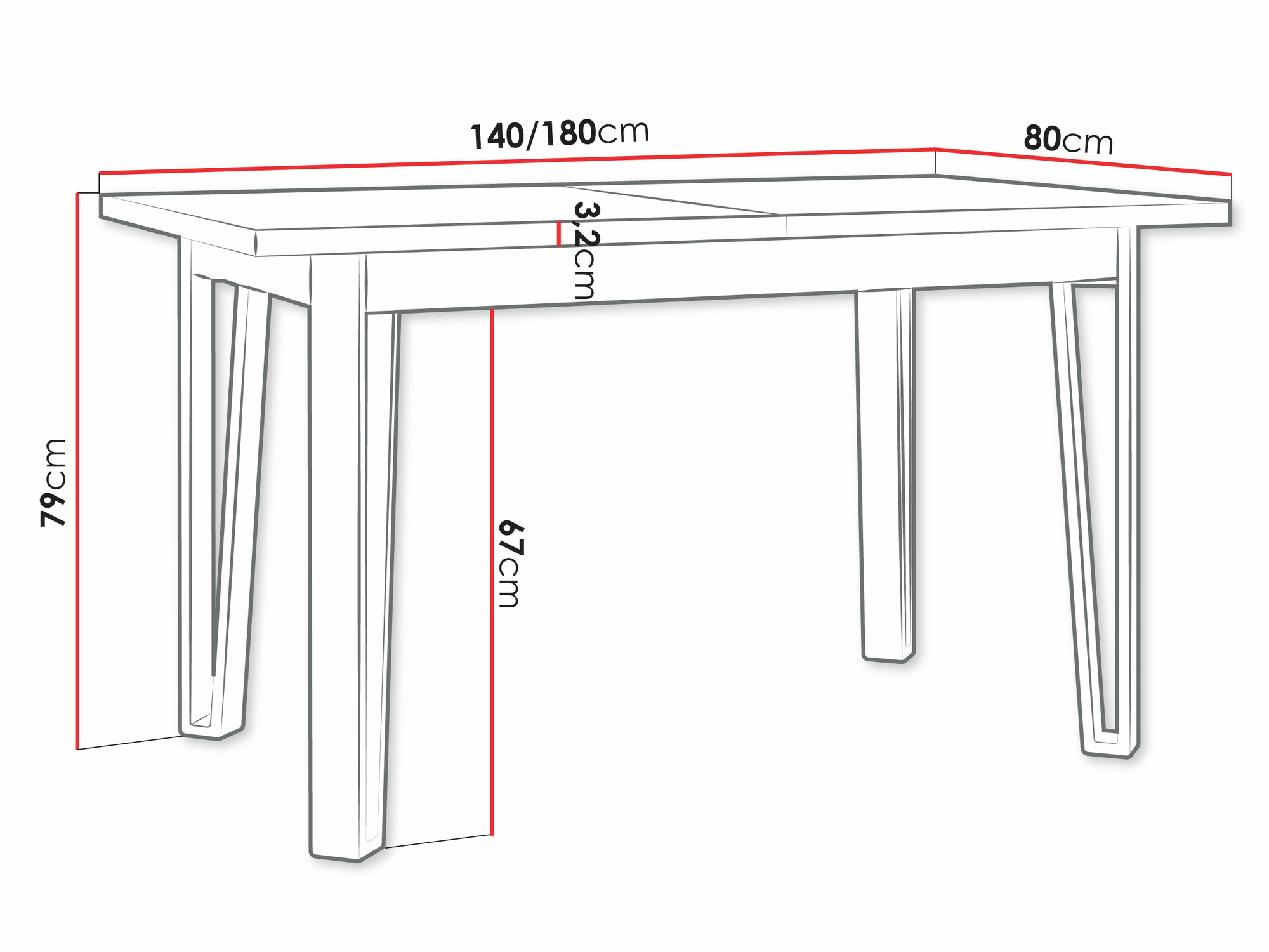 Table Victorville 354 (Grandson chêne + Noir)
