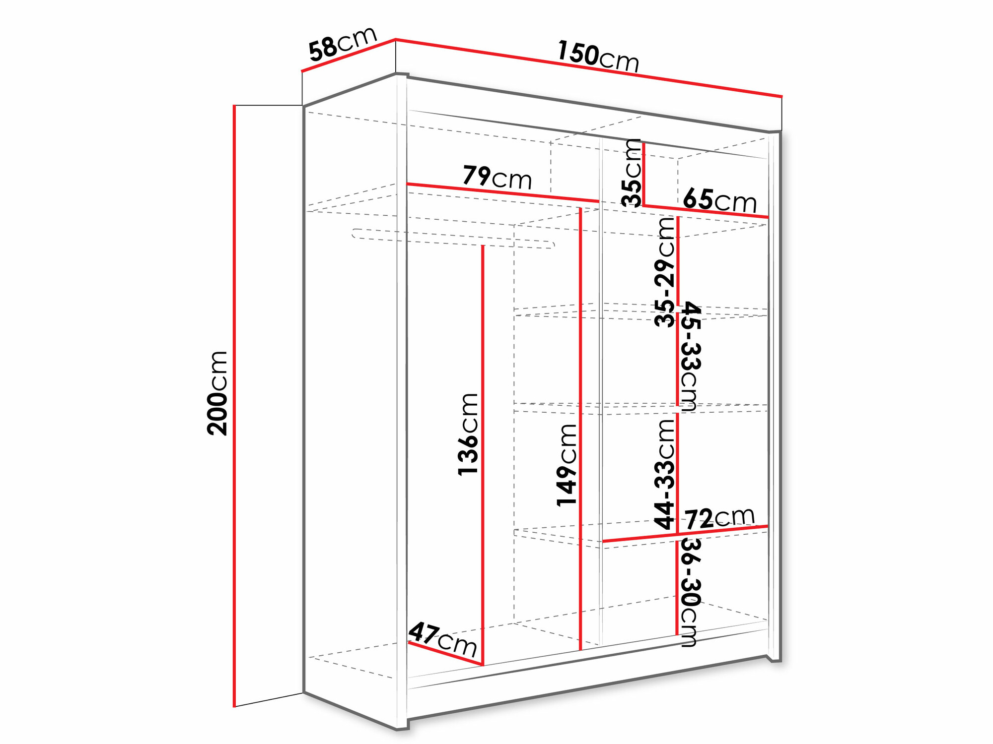 Armoire Closico 127 (Blanc)
