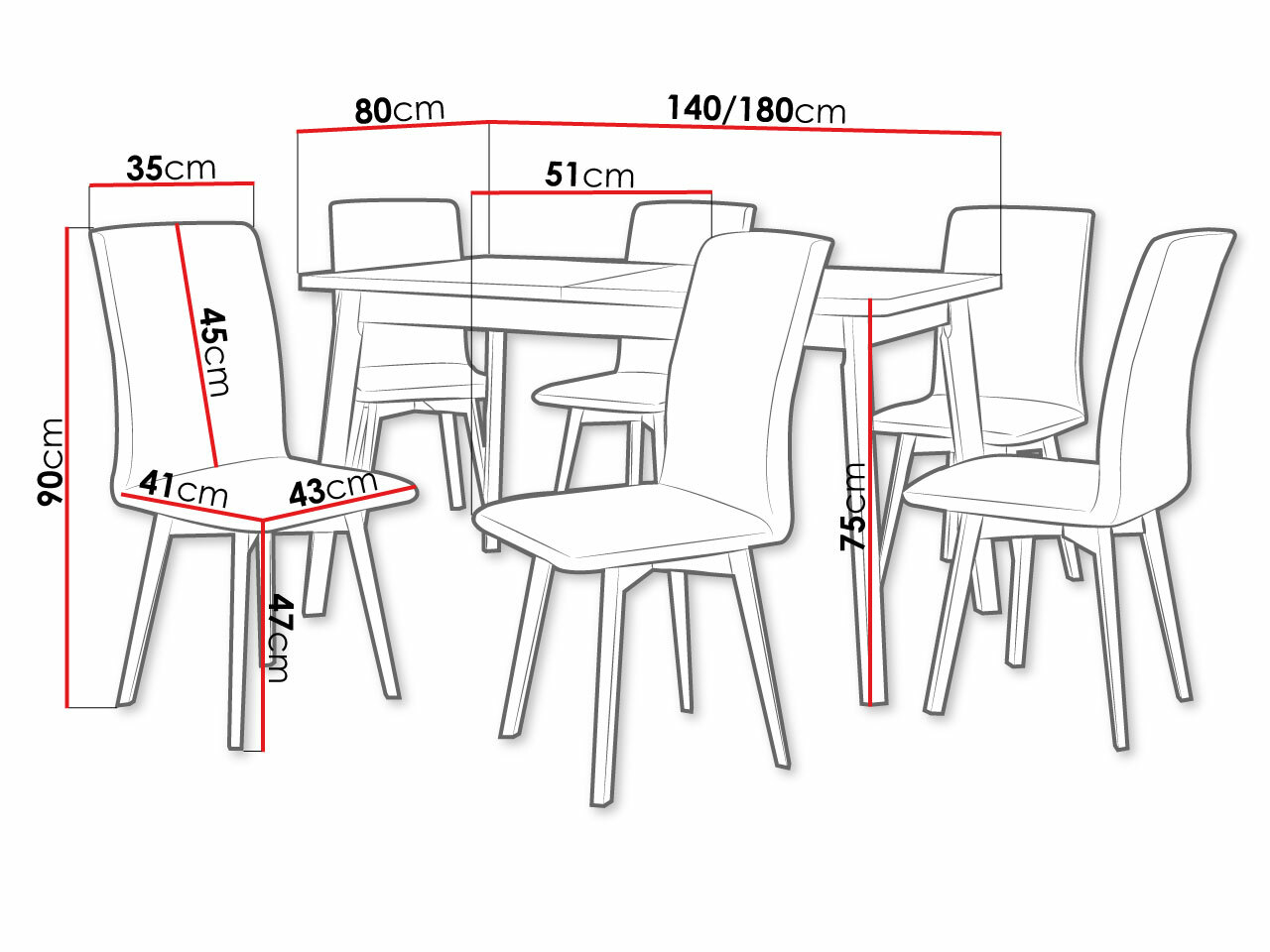 Salle à manger complète Victorville 335 (Kronos 22)