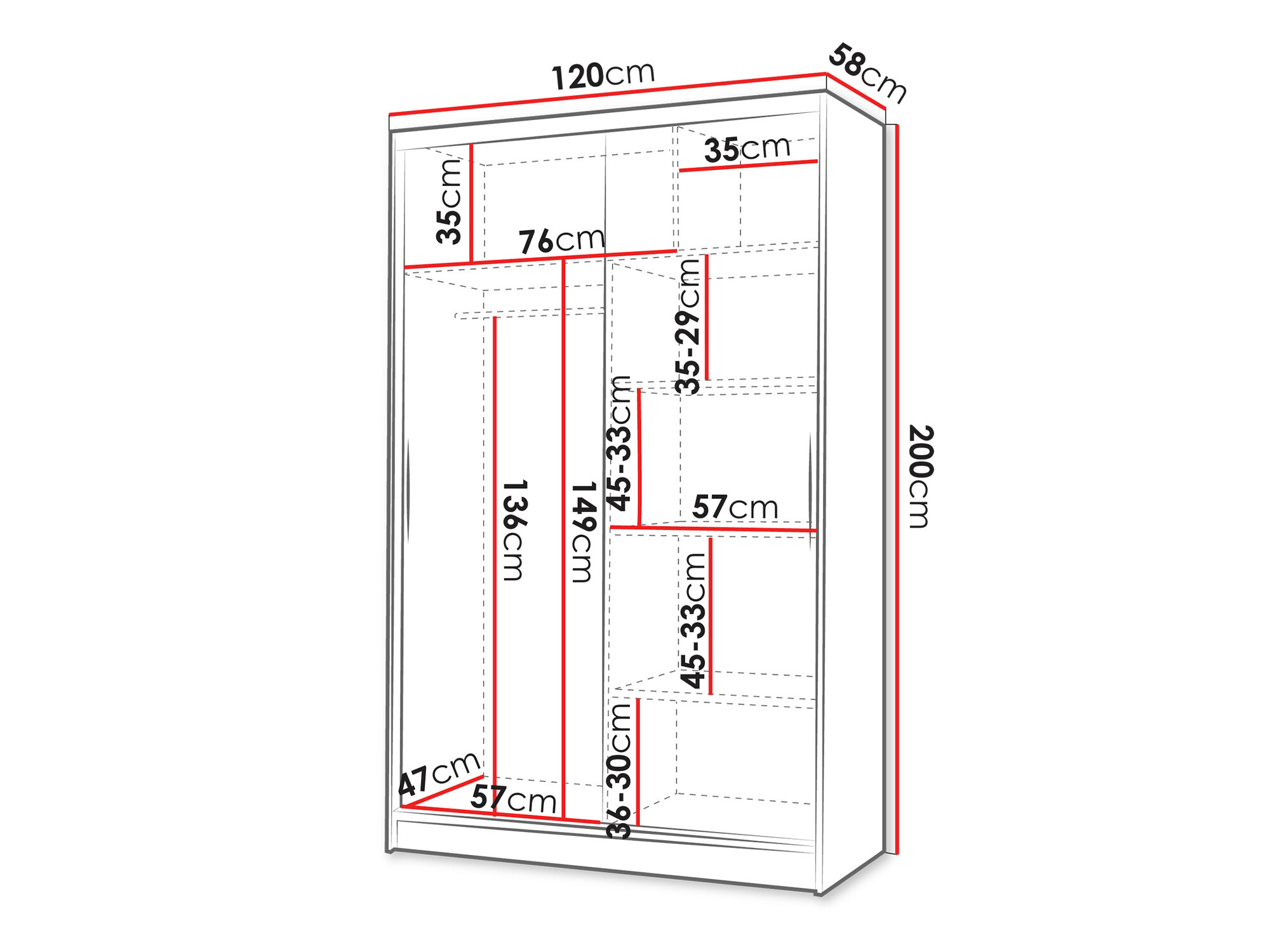 Armoire Closico Salvor II (Noir + Chêne Artisan)