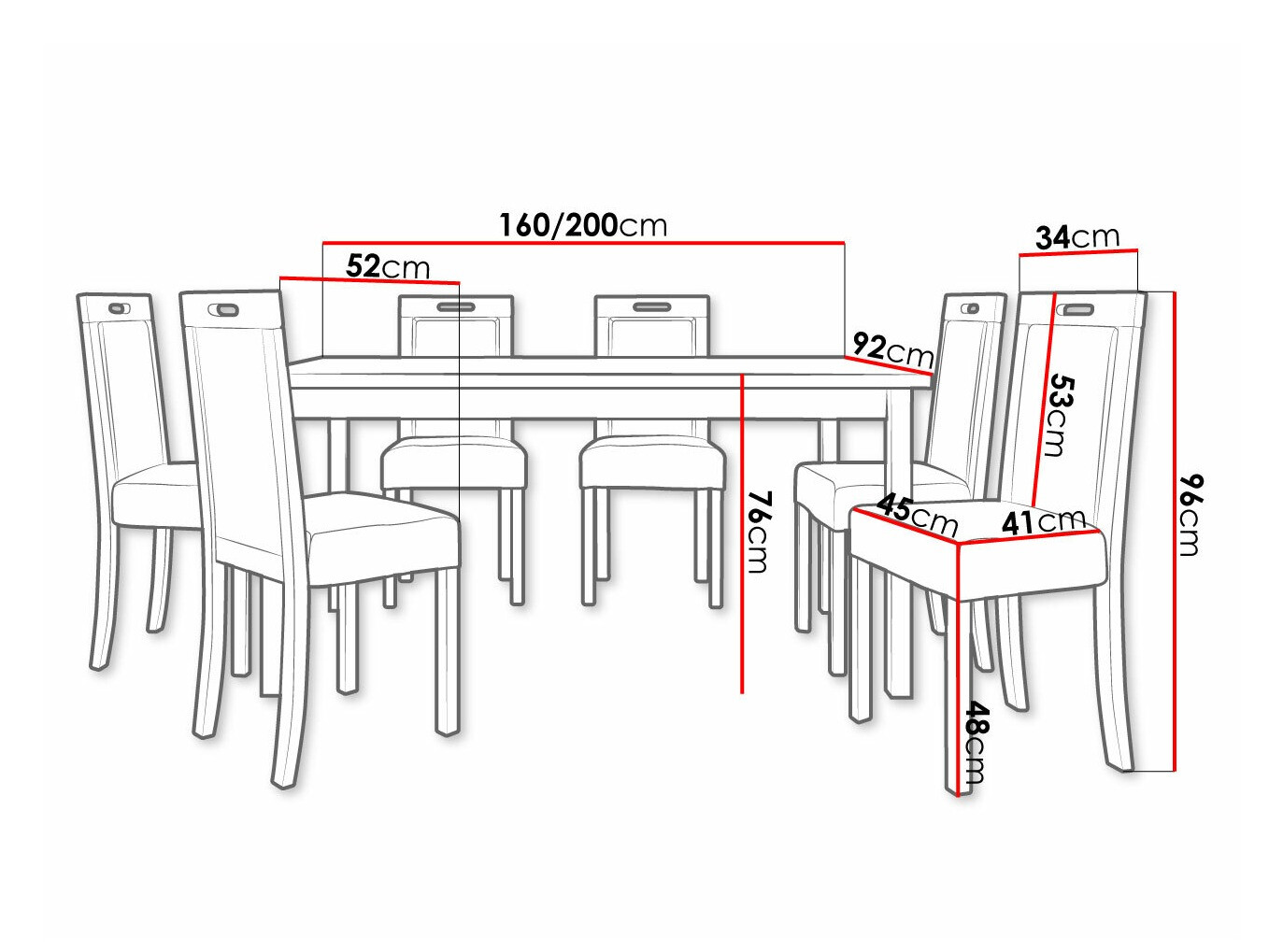 Salle à manger complète Victorville 262 (Kronos 22)