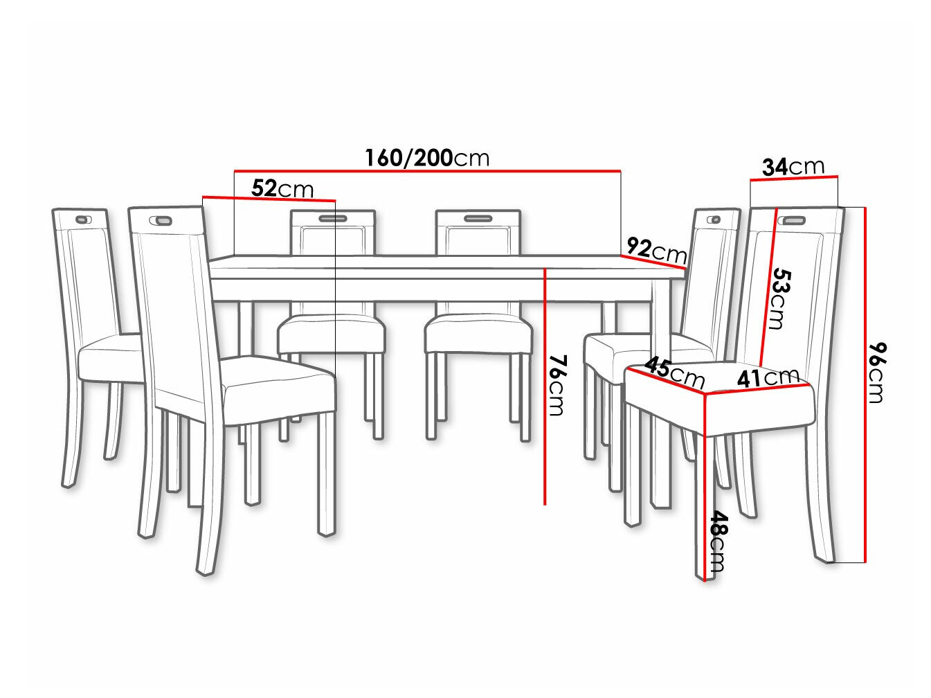 Salle à manger complète Victorville 262 (Kronos 22)
