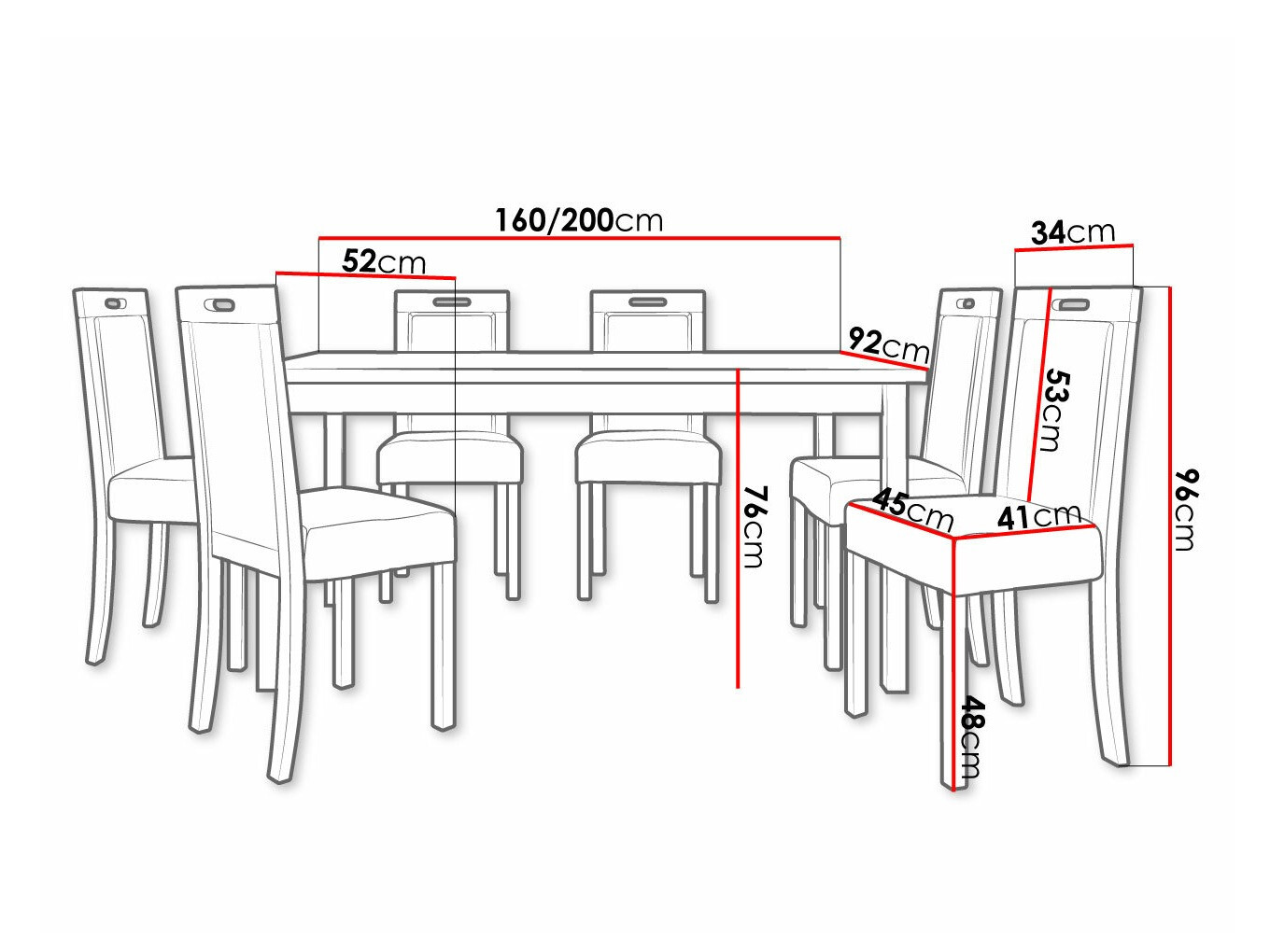 Salle à manger complète Victorville 262 (Kronos 22)