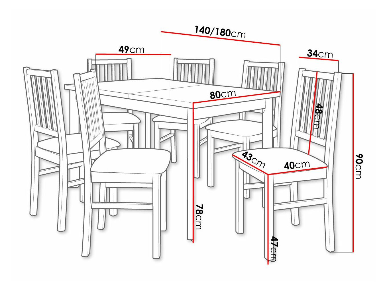 Salle à manger complète Victorville 264 (Kronos 22)