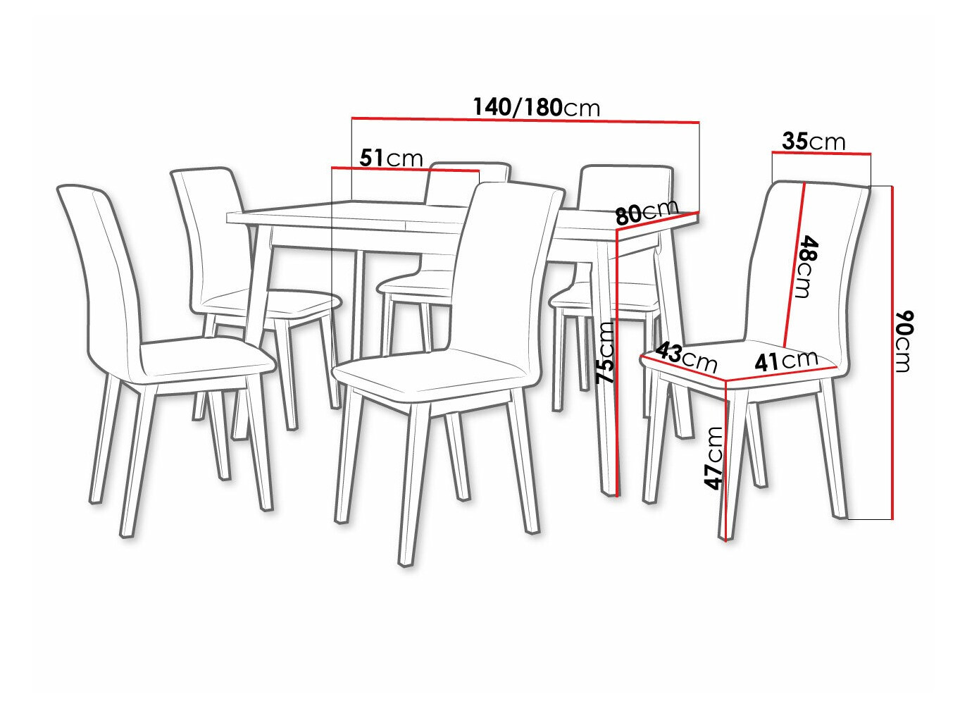 Salle à manger complète Victorville 288 (Chêne petit-fils + Noir)