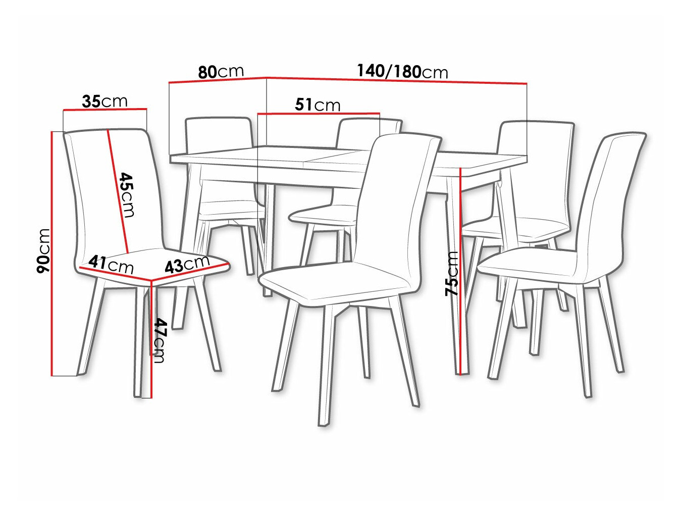 Salle à manger complète Victorville 292 (Kronos 22)