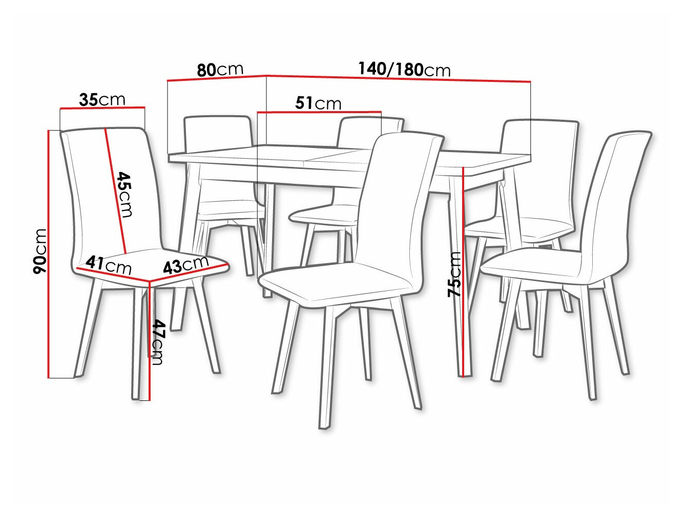 Salle à manger complète Victorville 292 (Paros 2)